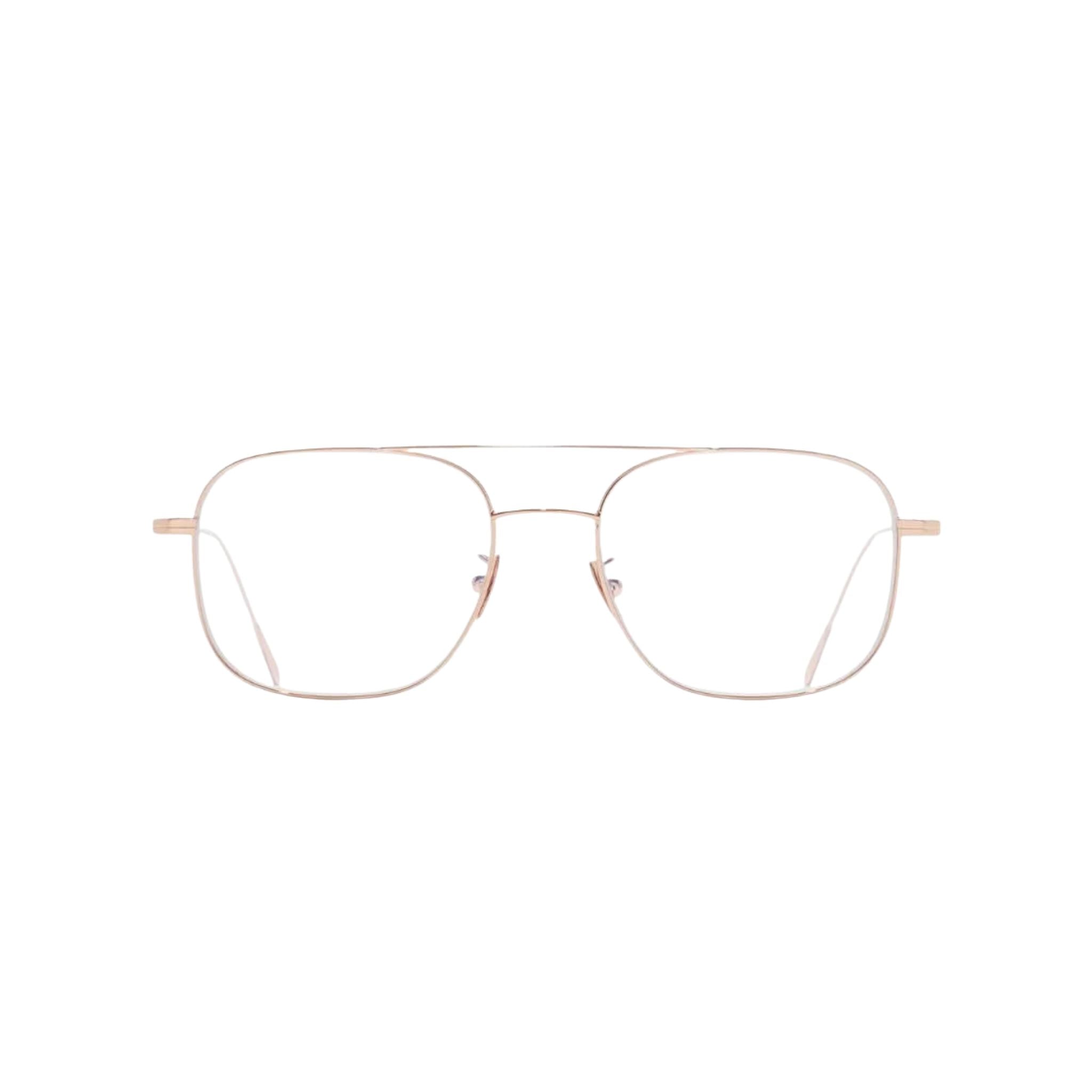 Frontansicht der Cutler and Gross Aurum 0003 02 bei Brillen Schneider München – leichte Aviator-Pantobrille in edlem 18K Roségold.
