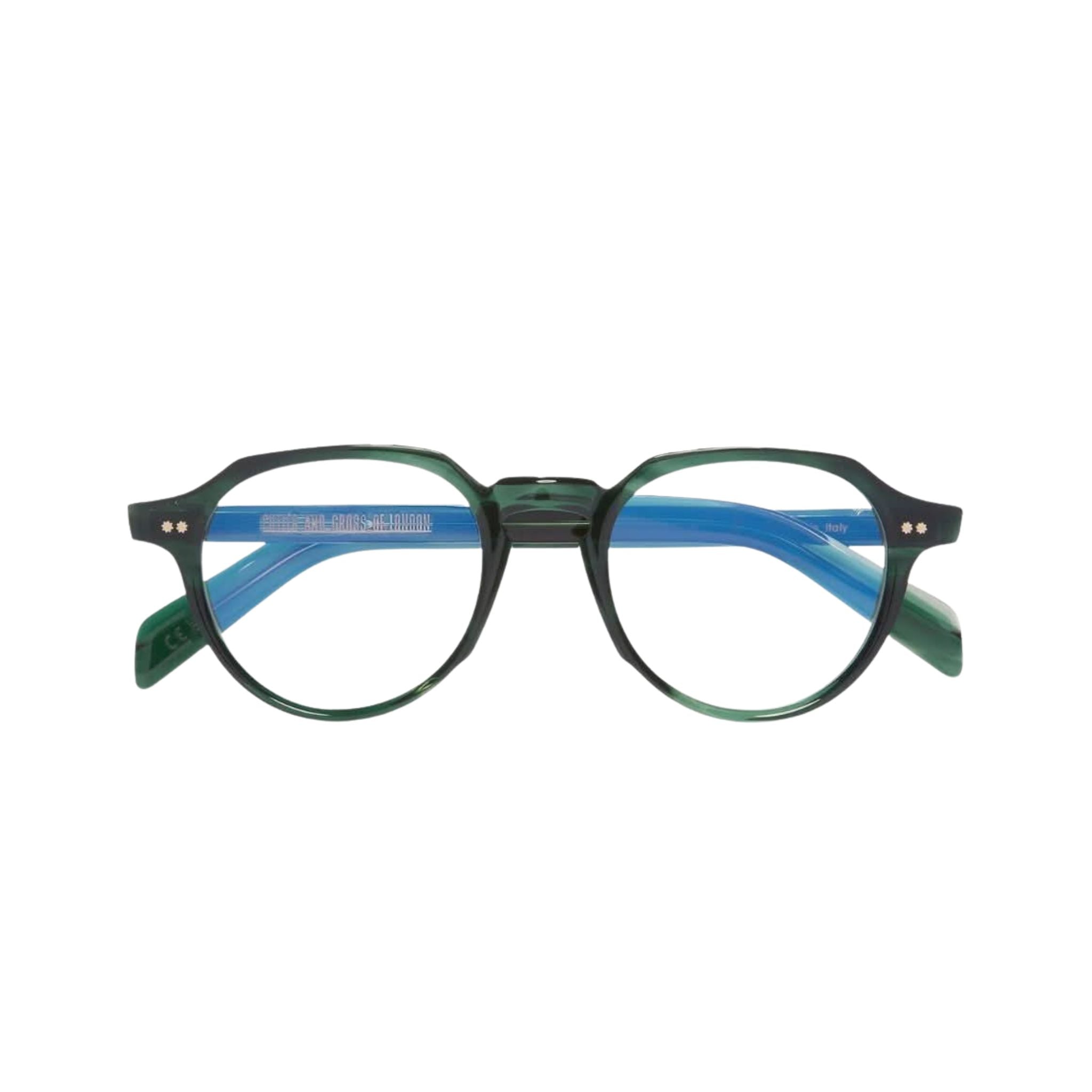 Detailaufnahme der Cutler and Gross GR06 Striped Dark Green (03) mit feiner Verarbeitung – Brillen Schneider München