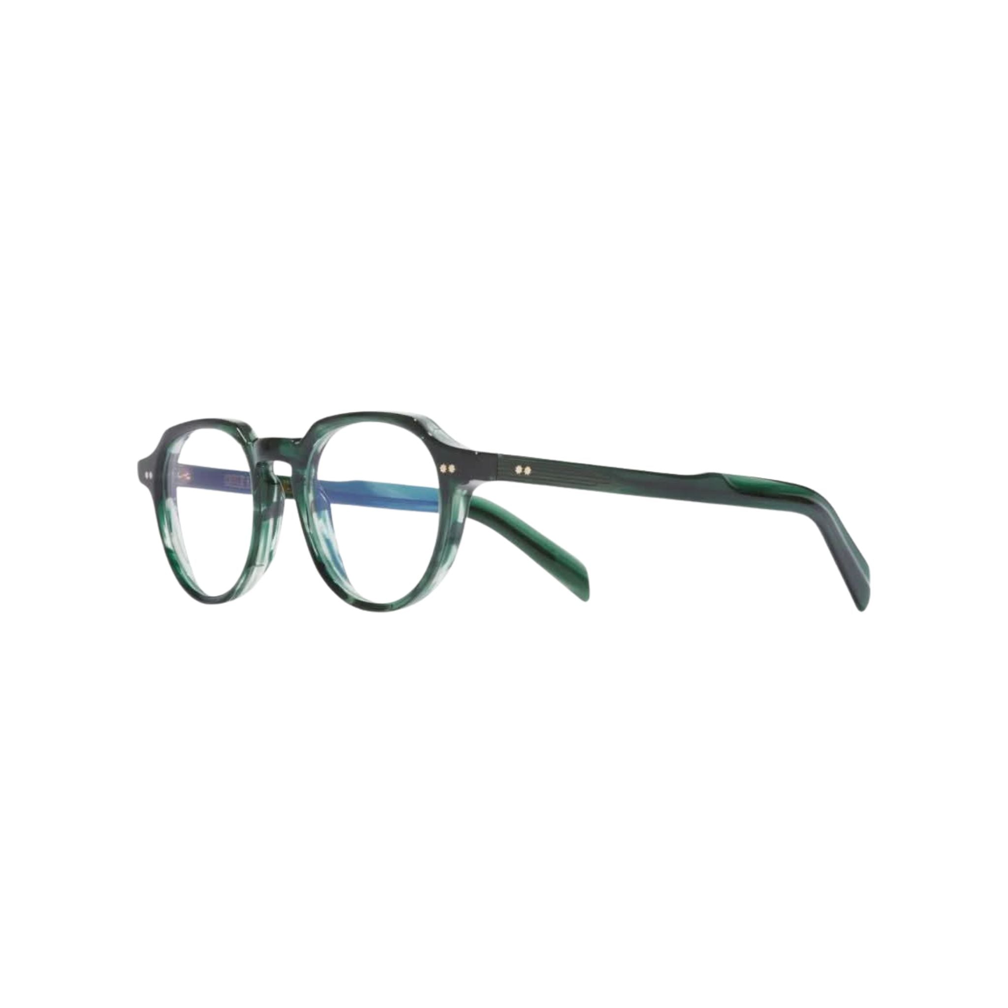 Seitenansicht der Cutler and Gross GR06 Striped Dark Green (03) mit anpassbaren Nasenpads – Brillen Schneider München