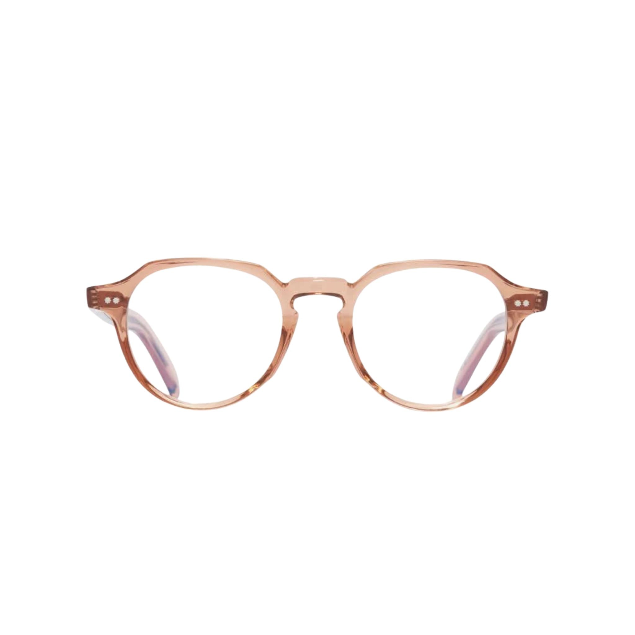 Cutler and Gross GR06 Crystal Peach (04) – Frontansicht, handgefertigte Designerbrille bei Brillen Schneider München