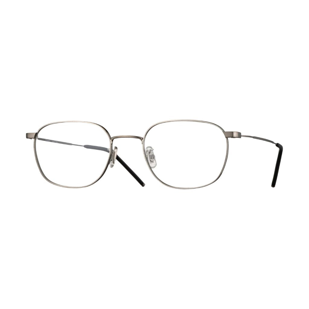 E5 EYEVAN M20 ST/ST Frontansicht mit weich-eckiger Titanfassung in Silber und minimalistischer japanischer Gestaltung bei Brillen Schneider München - Optiker seit 1970