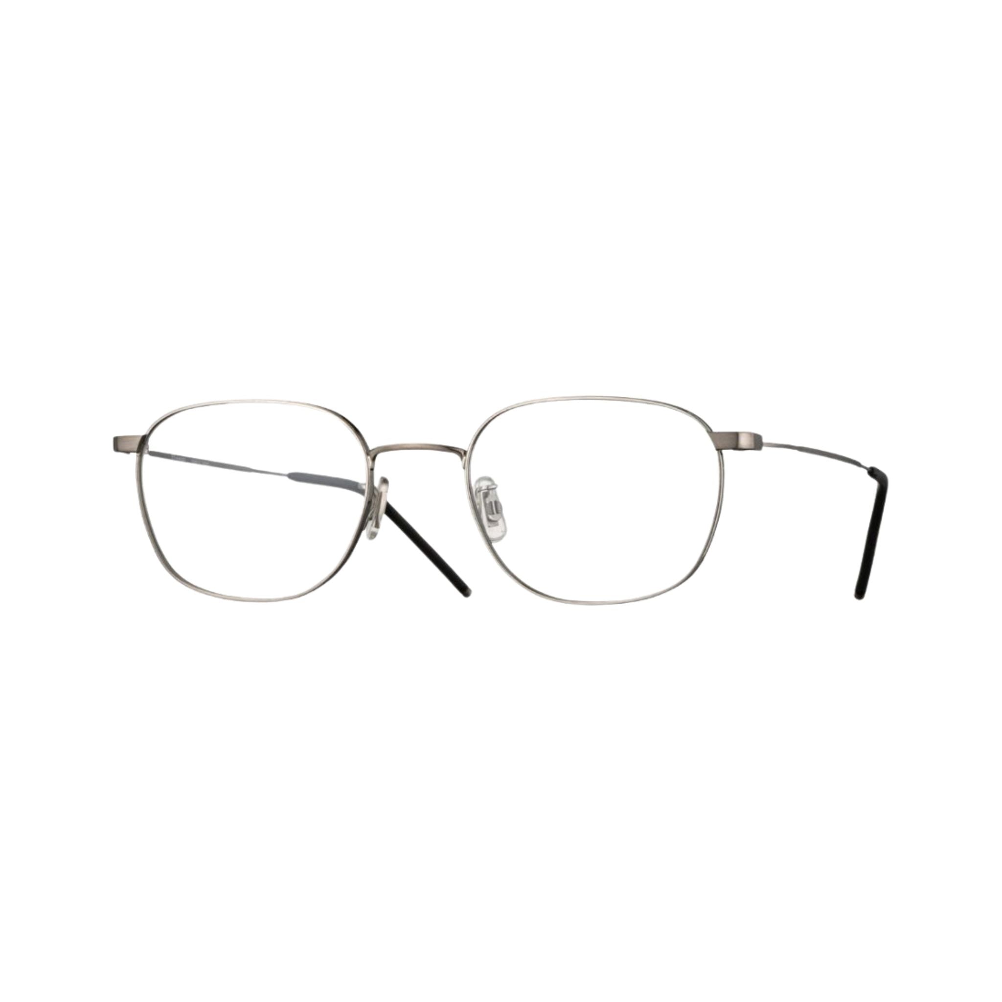E5 EYEVAN M20 ST/ST Frontansicht mit weich-eckiger Titanfassung in Silber und minimalistischer japanischer Gestaltung bei Brillen Schneider München - Optiker seit 1970