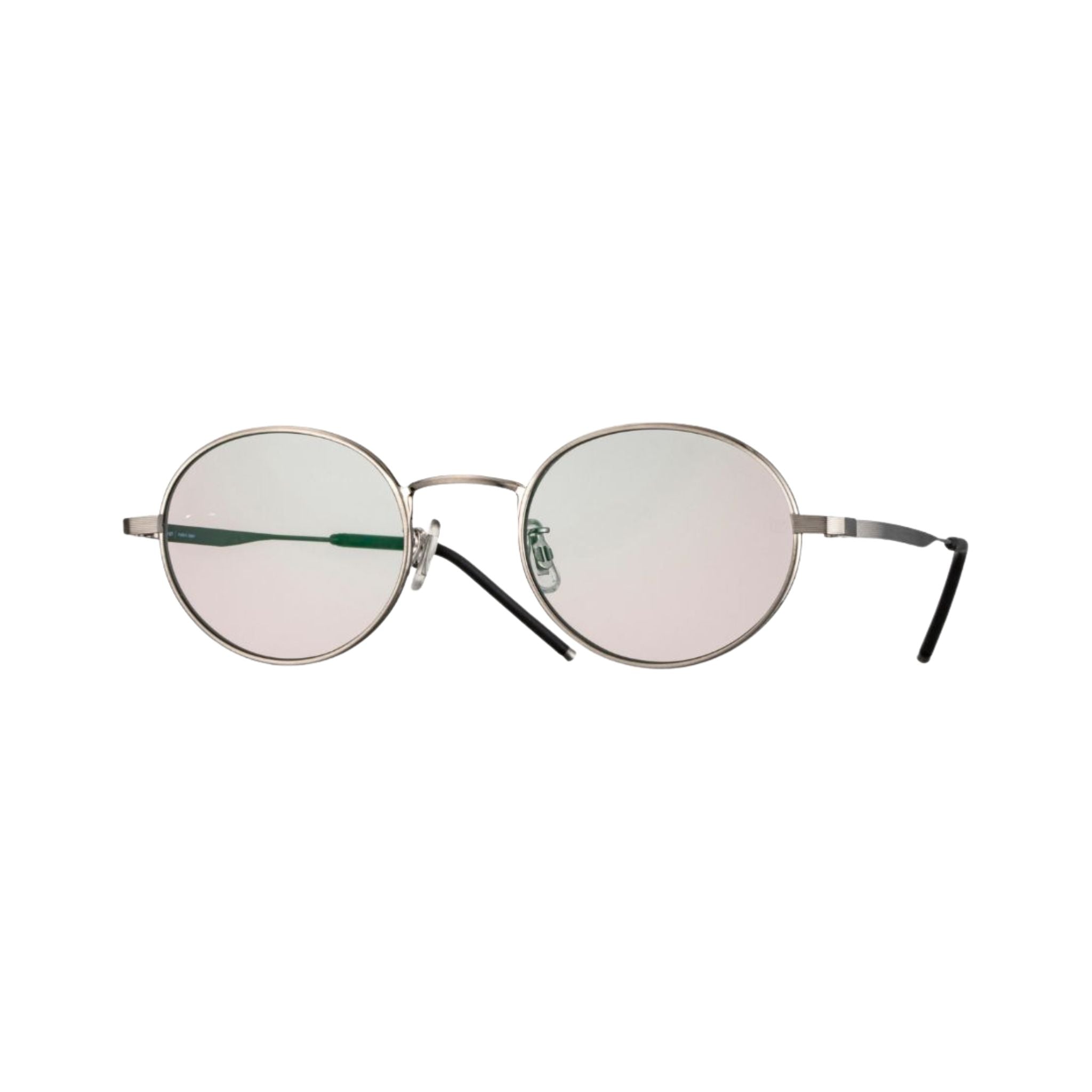 E5 EYEVAN M21 STST Designer-Sonnenbrille Frontansicht mit runder Titanfassung in Silber und dezent getönten Gläsern bei Brillen Schneider München