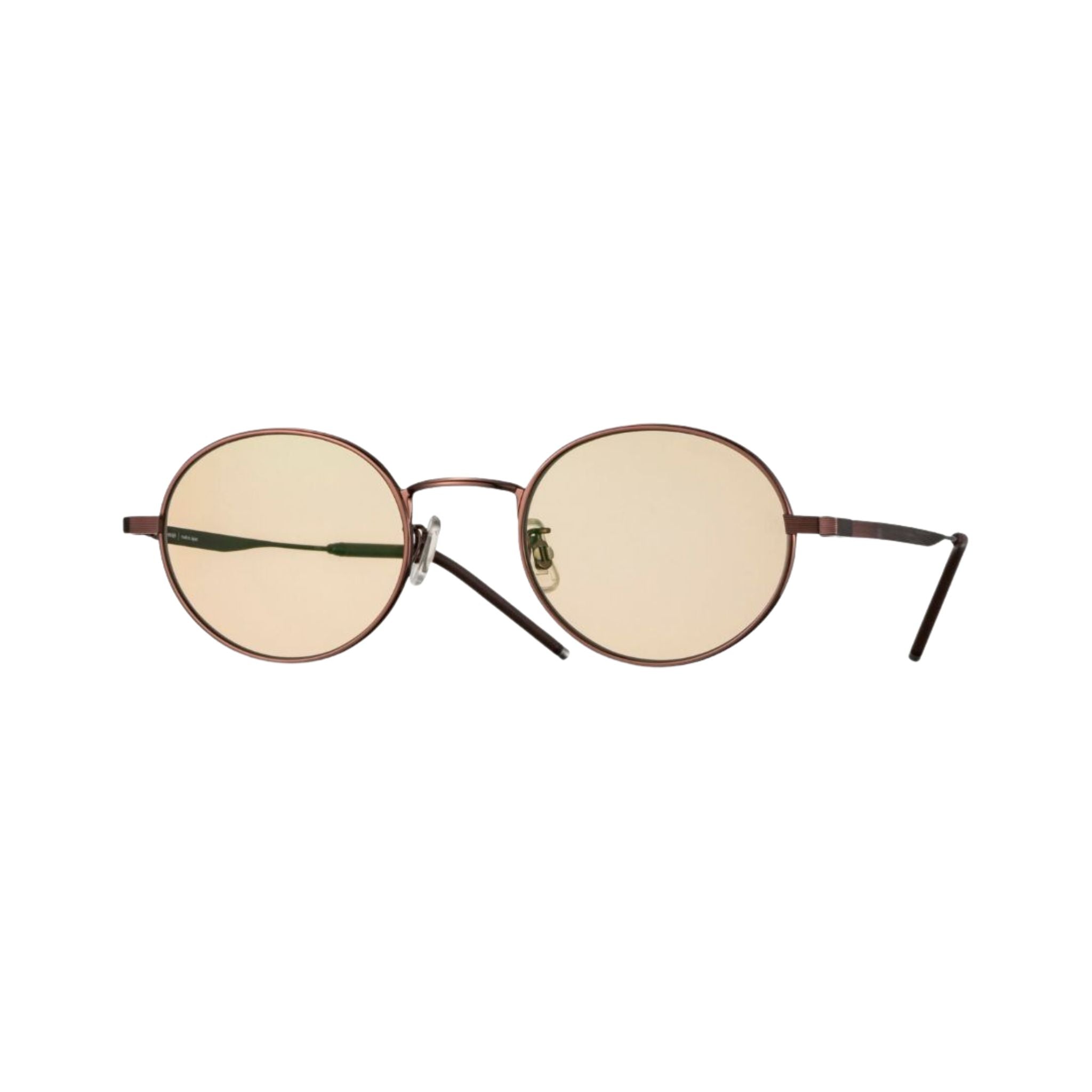 E5 EYEVAN M21  BRZ BRZ Bronze Sonnenbrille Frontansicht mit runder Titanfassung in Bronze und braunen Gläsern bei Brillen Schneider München