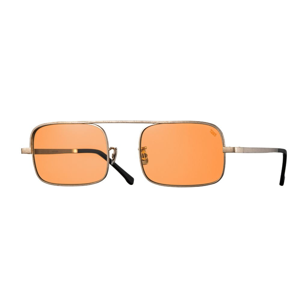 EYEVAN 7285 1018 S 819 Sonnenbrille Frontansicht rechteckig Gold Orange Gläser München Optiker Brillen Schneider