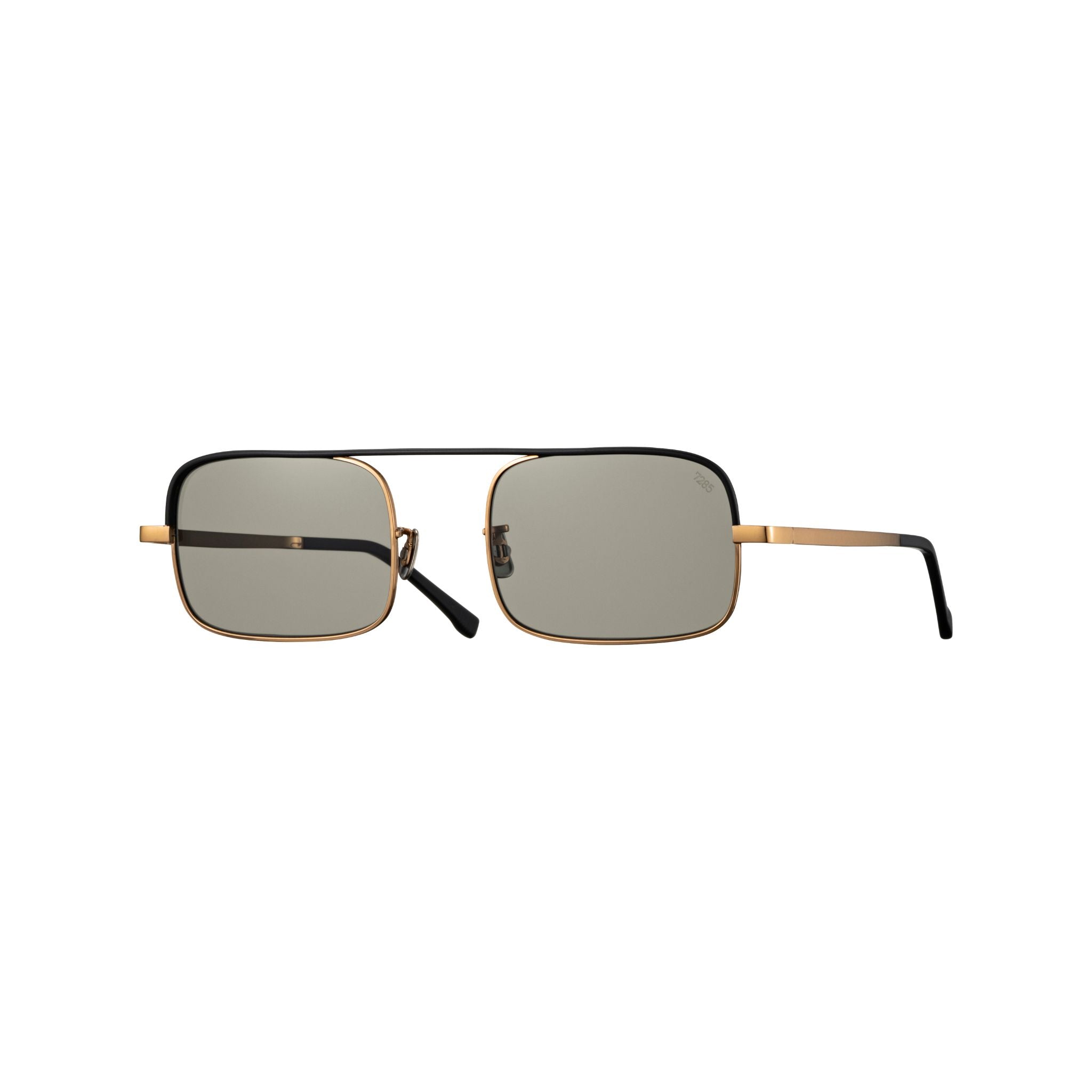 EYEVAN 7285 1018 S 805900 Sonnenbrille Frontansicht rechteckig schwarz gold graugrüne Gläser München Optiker Brillen Schneider