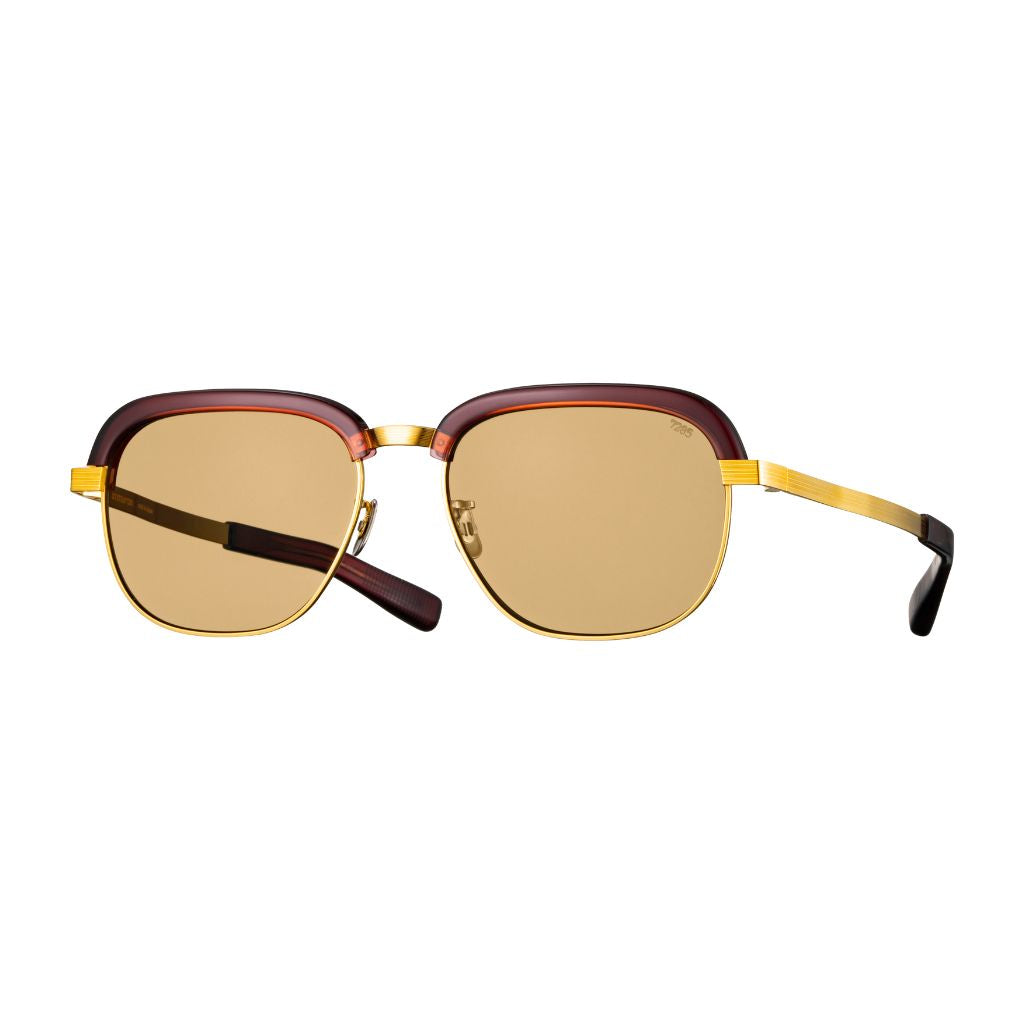 EYEVAN 7285 650 S Designer-Sonnenbrille Frontansicht Browline Gold Acetat braun Gläser München Optiker Brillen Schneider
