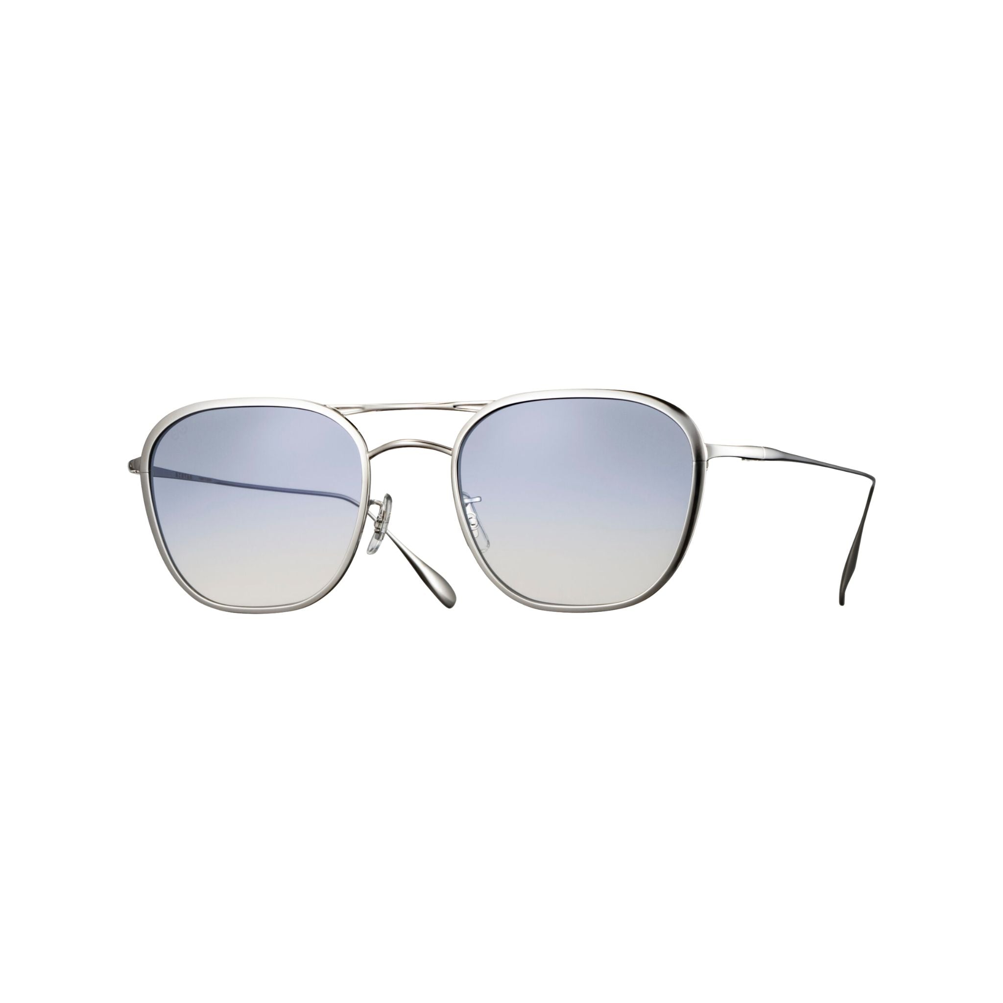 EYEVAN Sternberg W S Sonnenbrille Silber Doppelsteg blau verlaufende Gläser Metall minimalistisch Design Brillen Schneider München