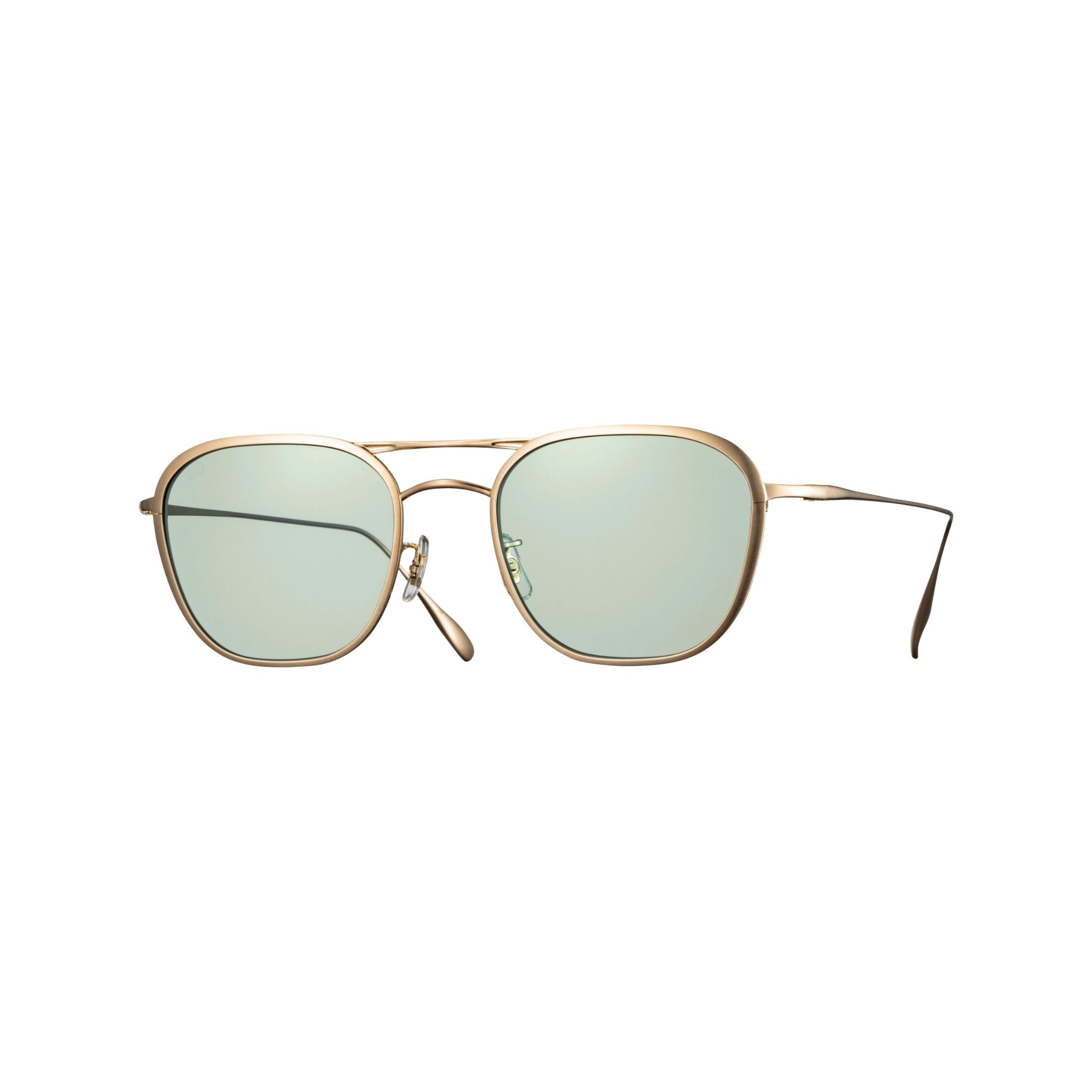 EYEVAN Sternberg BG Designer-Sonnenbrille aus Japan Frontansicht Doppelsteg gold grüne Gläser Metall München Optiker Brillen Schneider