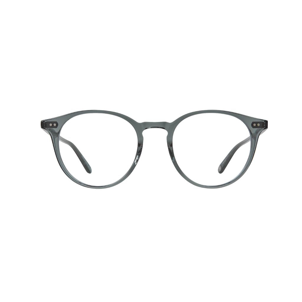 Garrett Leight CLUNE Sea Grey Panto Brille Frontansicht grau transparent Unisex Business Designerbrille München Optiker Optik Bartholomä