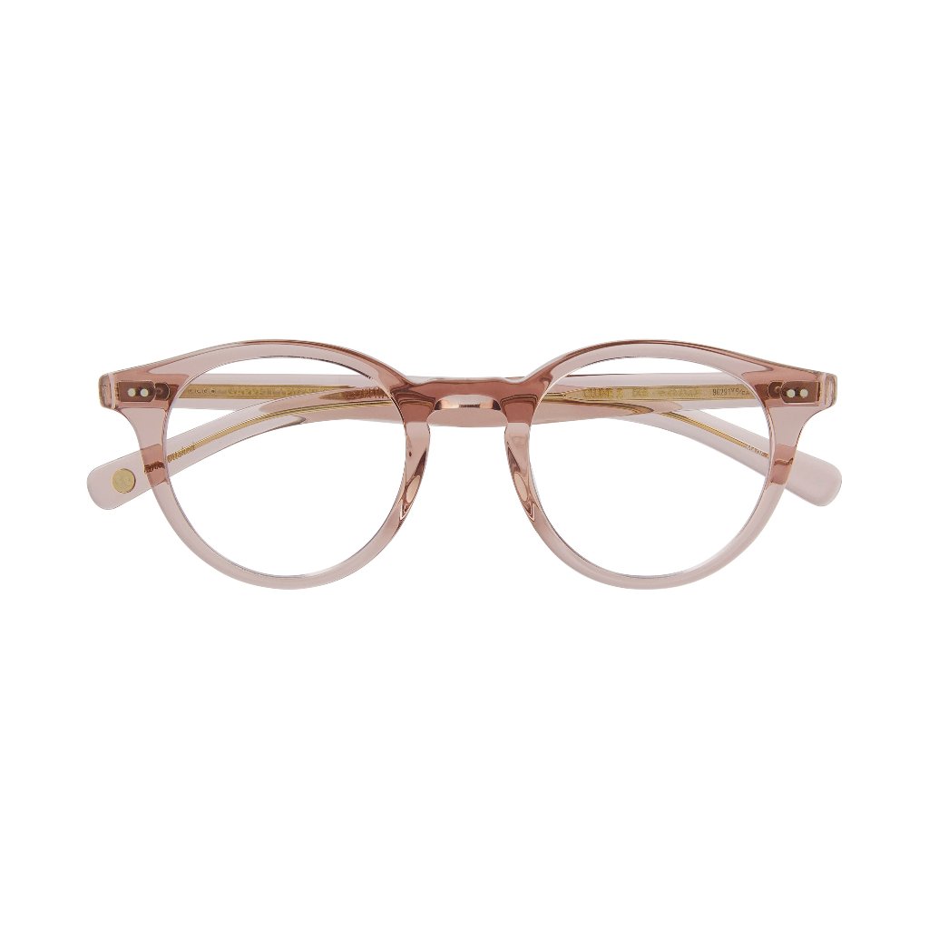 Brille von Garrett Leight, Modell Clune X in der Farbe Desert Rose, erhältlich bei Optik Bartholomä in München. Elegantes, modernes Design in zarten Rosatönen für anspruchsvolle Brillenträger.