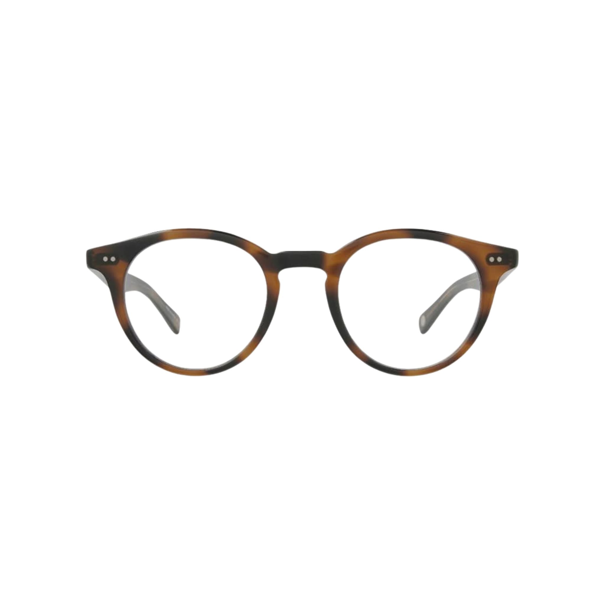 Frontansicht der Garrett Leight Brille, Modell Clune X in der Farbe Desert Rose, erhältlich bei Optik Bartholomä in München. Klassisches Design mit sanften Rosatönen und klarer Linienführung für einen zeitgemäßen, eleganten Look.