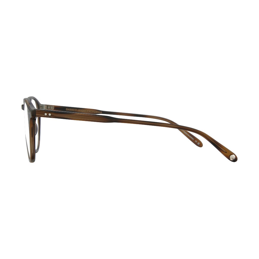 Seitenansicht der Garrett Leight Hampton Brille in Spotted Brown Shell, entdecken bei Optik Bartholomä München.