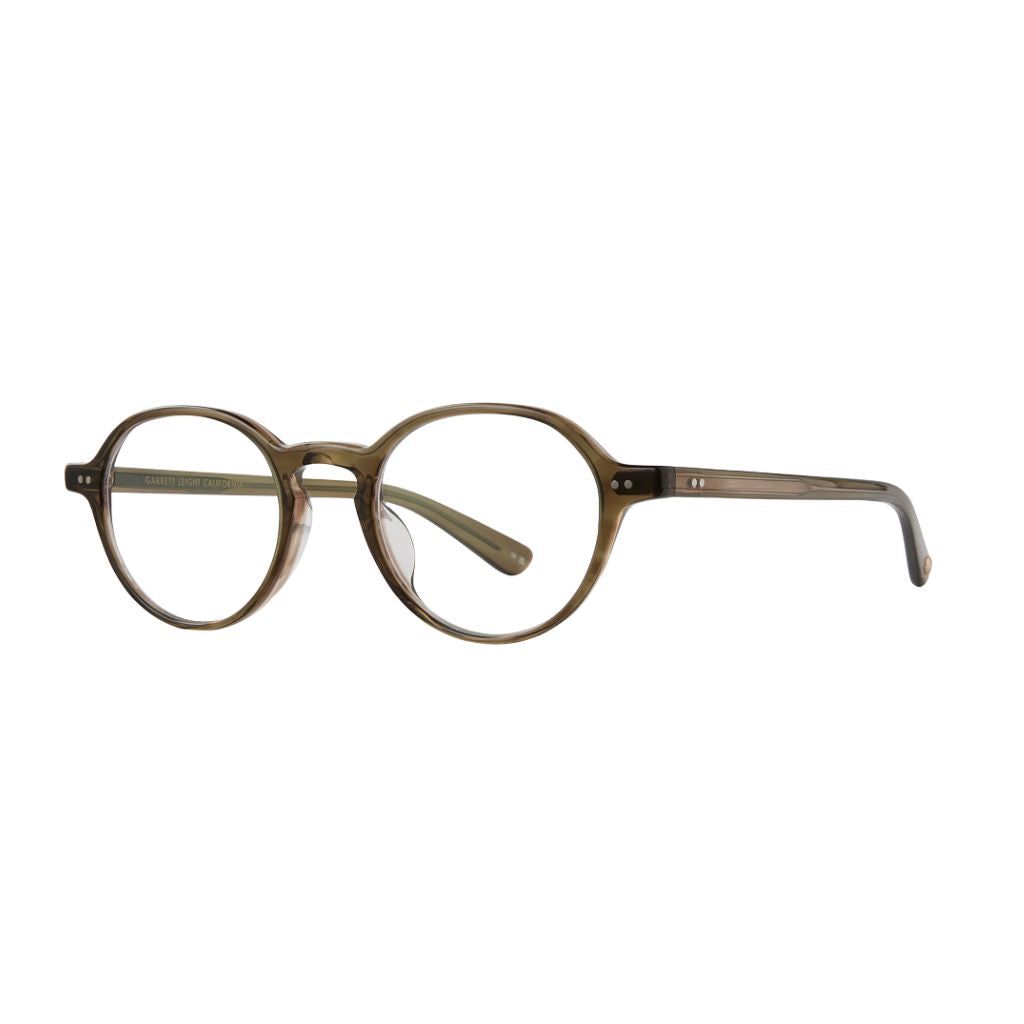 Garrett Leight LOMA Olive Tortoise runde Brille Seitenansicht Unisex Vintage Stil Designerbrille München Optiker Optik Bartholomä