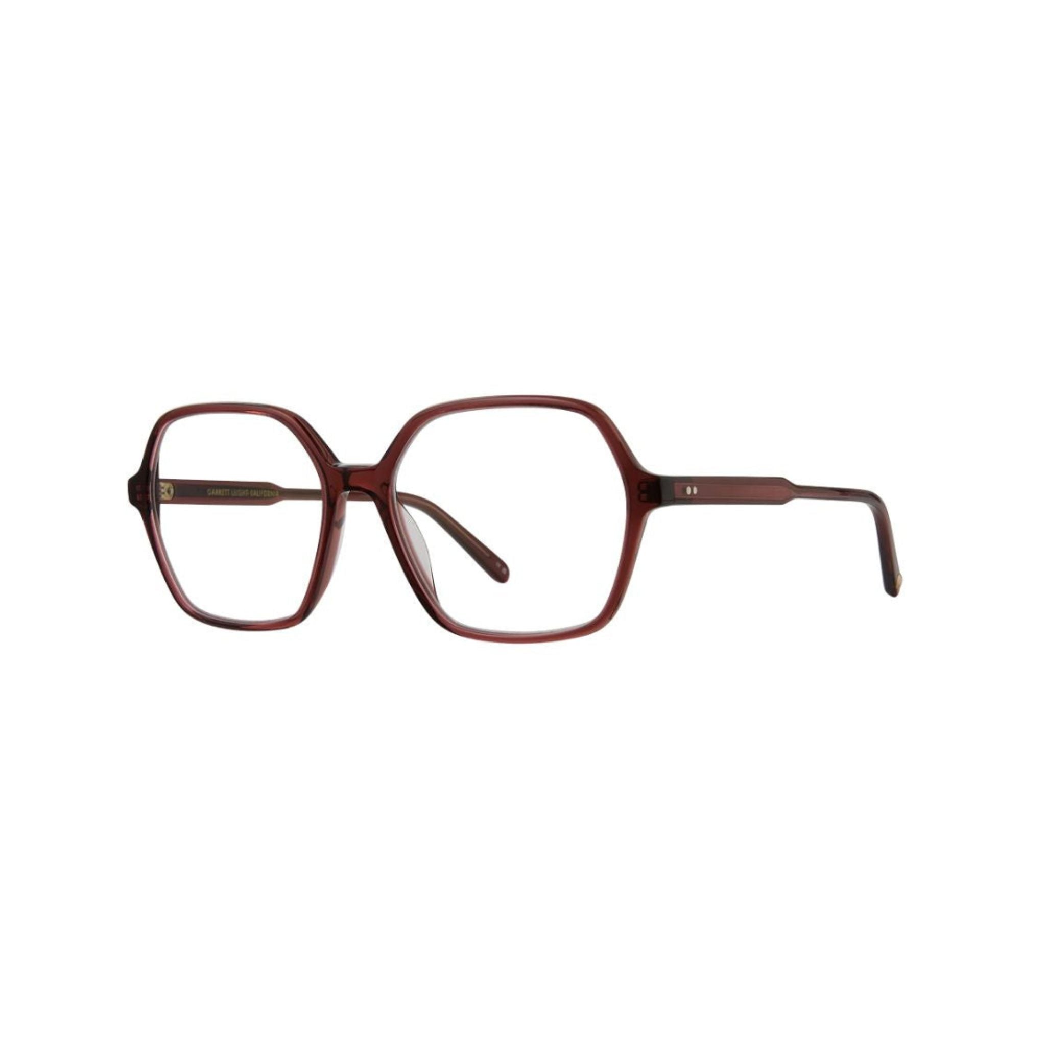 Garrett Leight MARIPOSA Strawberry Jam Brille Seitenansicht eckige Oversize Retro Fassung Damen Designerbrille München Optiker Optik Bartholomä