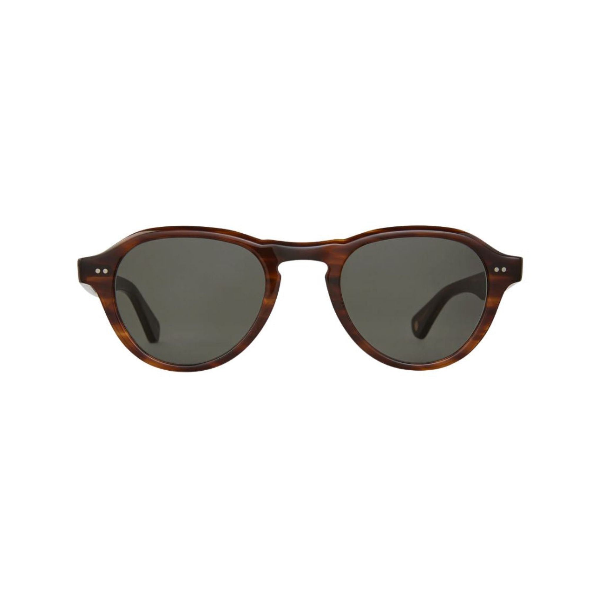 Garrett Leight McNally Sun Brandy Tortoise Sonnenbrille Frontansicht Aviator Unisex Havanna grüne Gläser München Optiker Optik Bartholomä