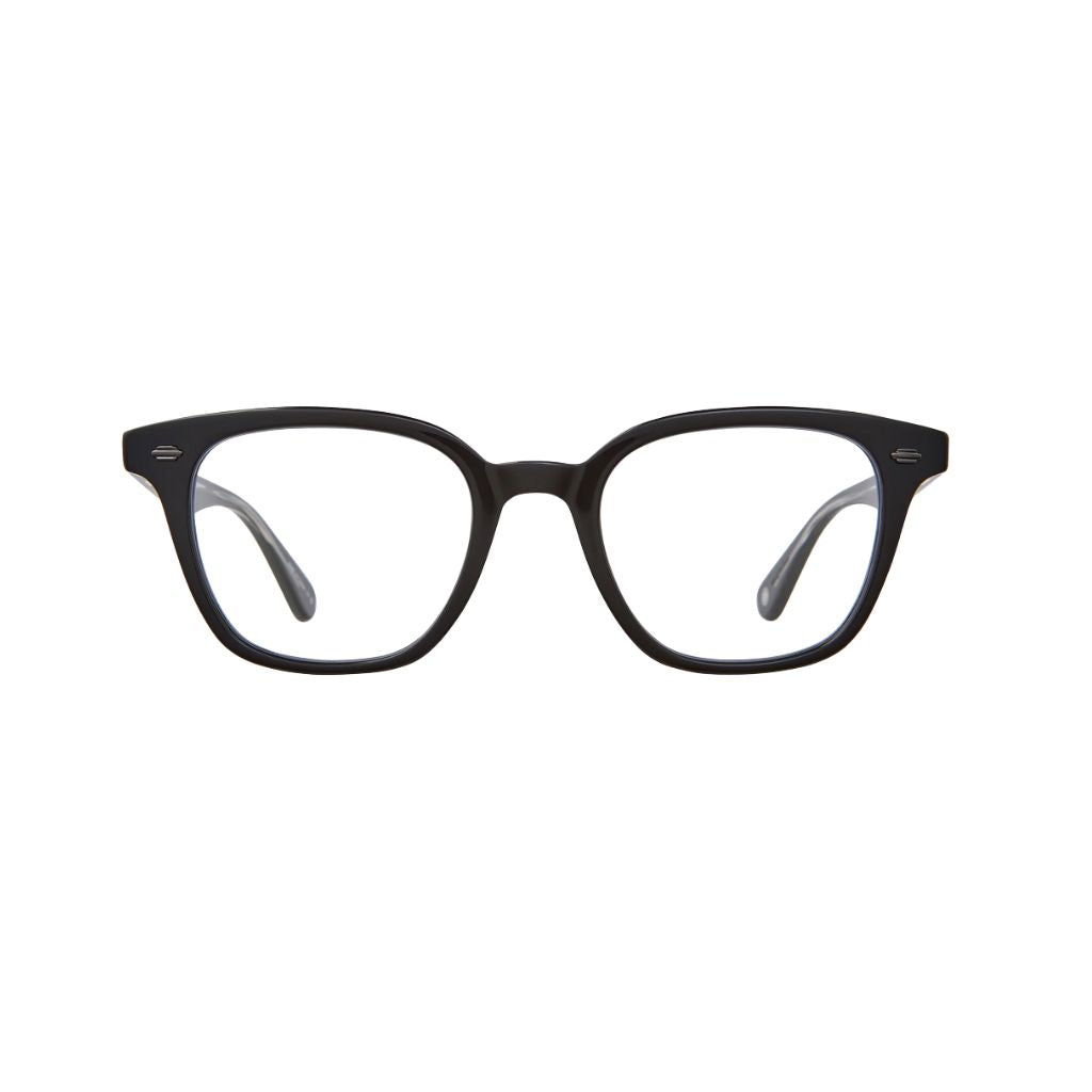 Garrett Leight ZAC Black Brille Frontansicht eckige Unisex Designerbrille schwarz München Optiker Optik Bartholomä
