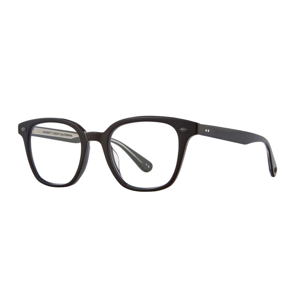 Garrett Leight ZAC Black Brille Seitenansicht Acetatfassung schwarz eckig Unisex Designerbrille München Optiker Optik Bartholomä