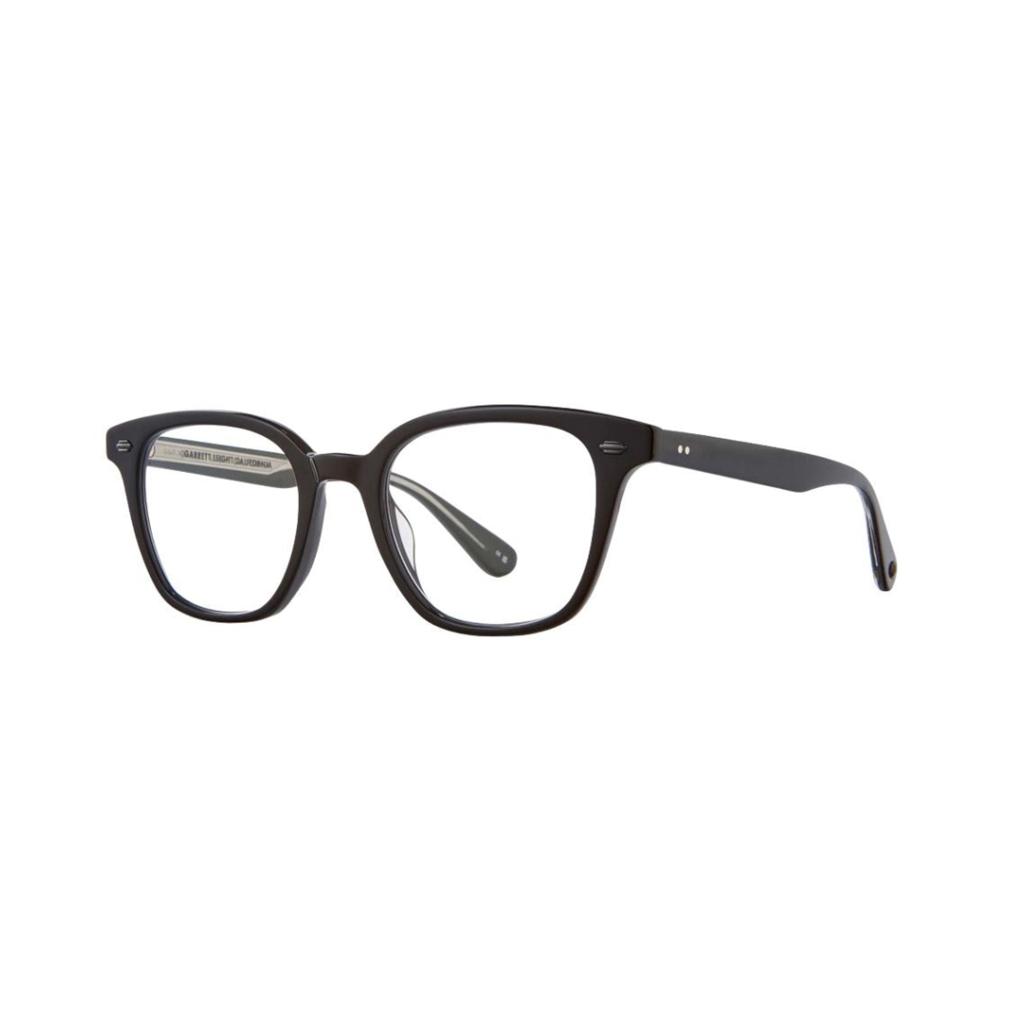 Garrett Leight ZAC Black Brille Seitenansicht Acetatfassung schwarz eckig Unisex Designerbrille München Optiker Optik Bartholomä