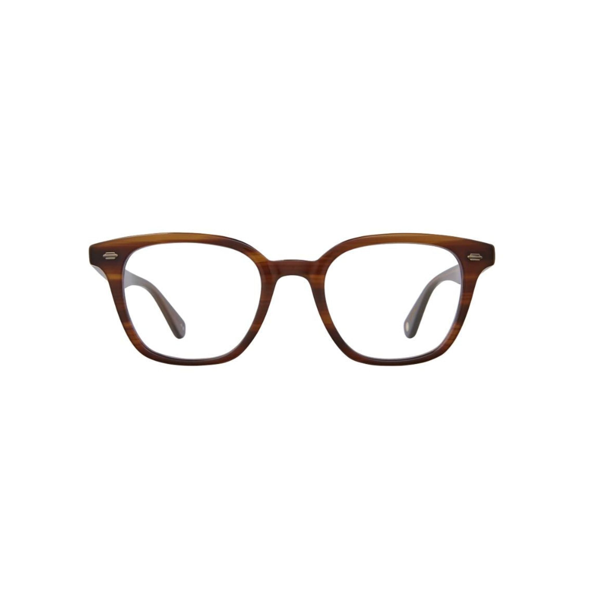 Garrett Leight ZAC Cherry Wood Brille Frontansicht eckige Unisex Business Designerbrille braun München Optiker Optik Bartholomä