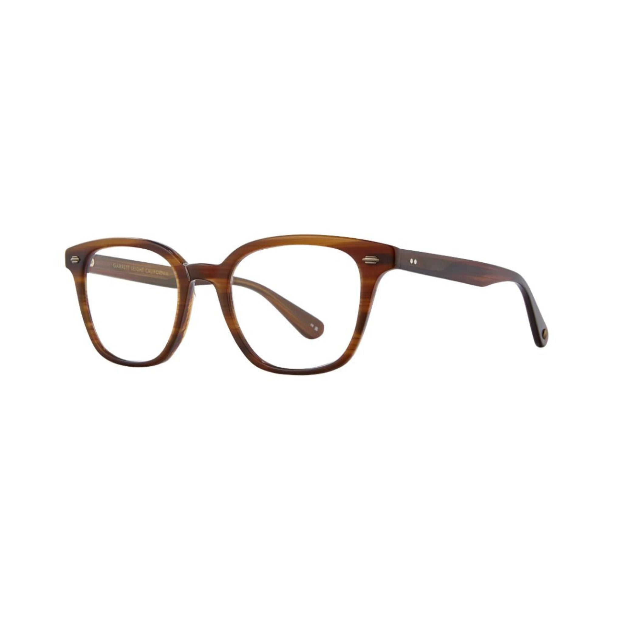 Garrett Leight ZAC Cherry Wood Brille Seitenansicht Acetatfassung braun eckig Business Unisex Designerbrille München Optiker Optik Bartholomä