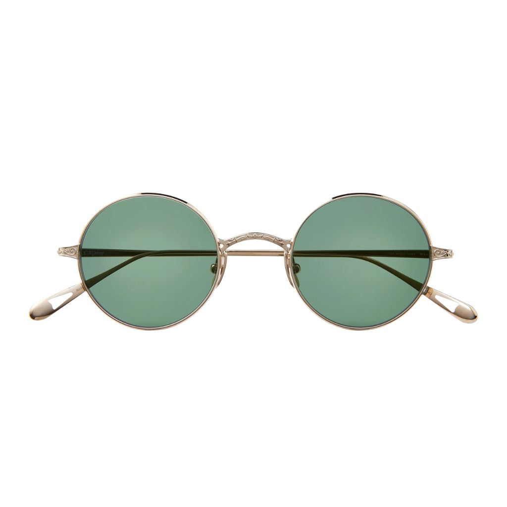 Garrett Leight GLCO x OZZY SUN Limited Edition Sonnenbrille in White Gold mit grünen Gläsern bei Optik Bartholomä München