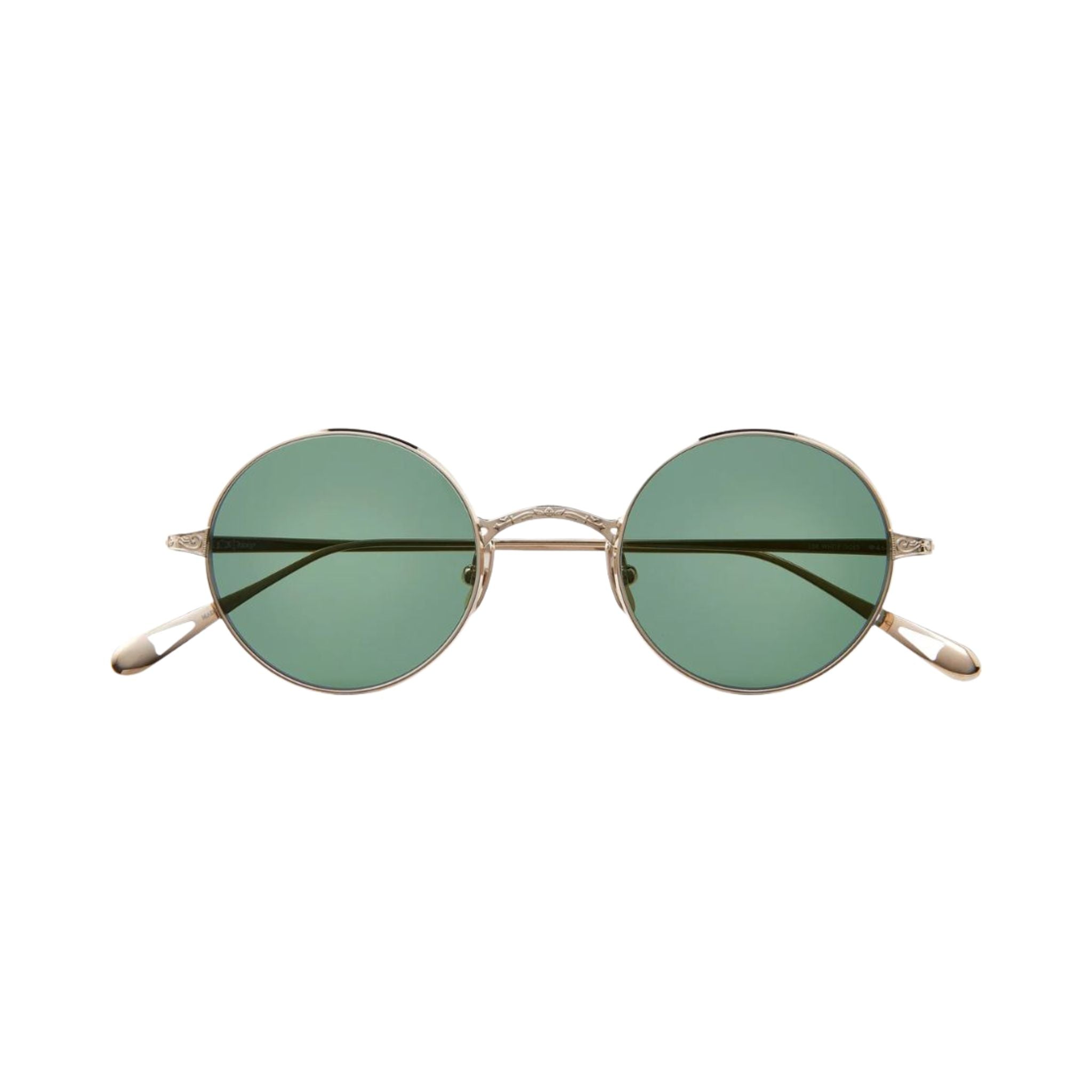 Garrett Leight GLCO x OZZY SUN Limited Edition Sonnenbrille in White Gold mit grünen Gläsern bei Optik Bartholomä München