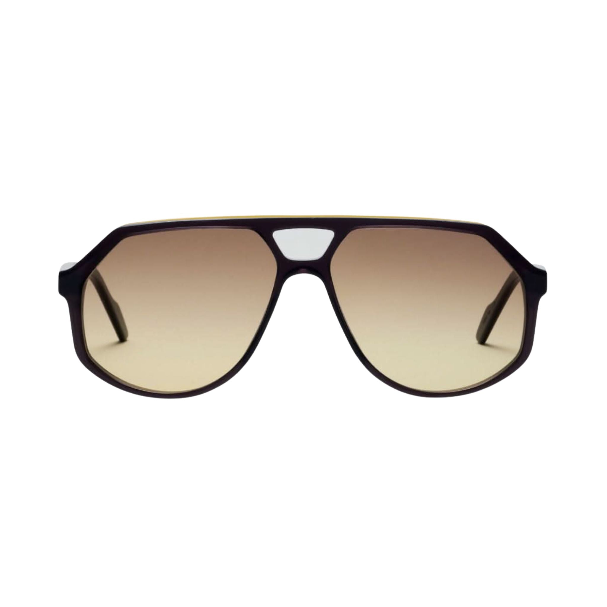 Frontansicht der HUG Spectacles REED 05G in Onyx mit Brown-to-Caramel-Verlauf bei Optik Bartholomä München