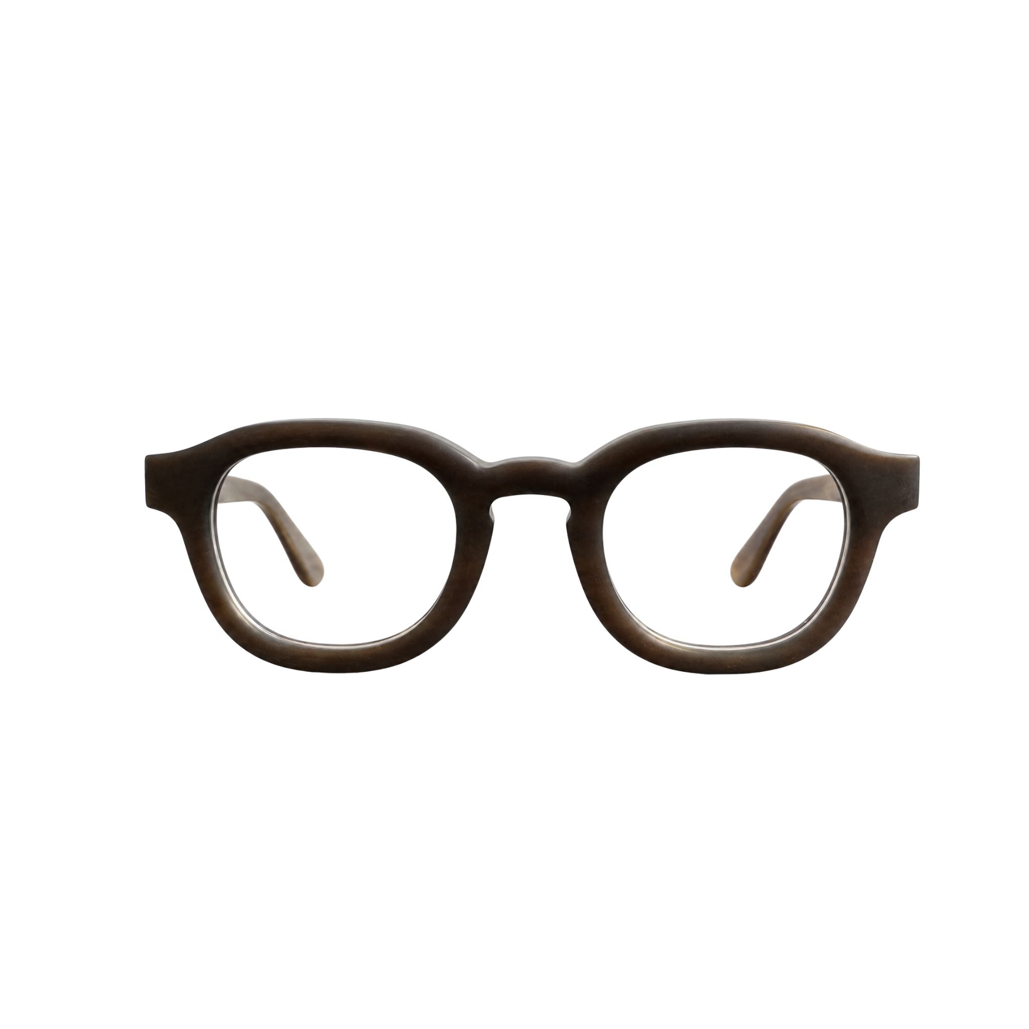 Hoffmann Natural Eyewear 351R H30 matt Brille Frontansicht rechteckig Naturhorn Beige Honig BRILLEN SCHNEIDER München