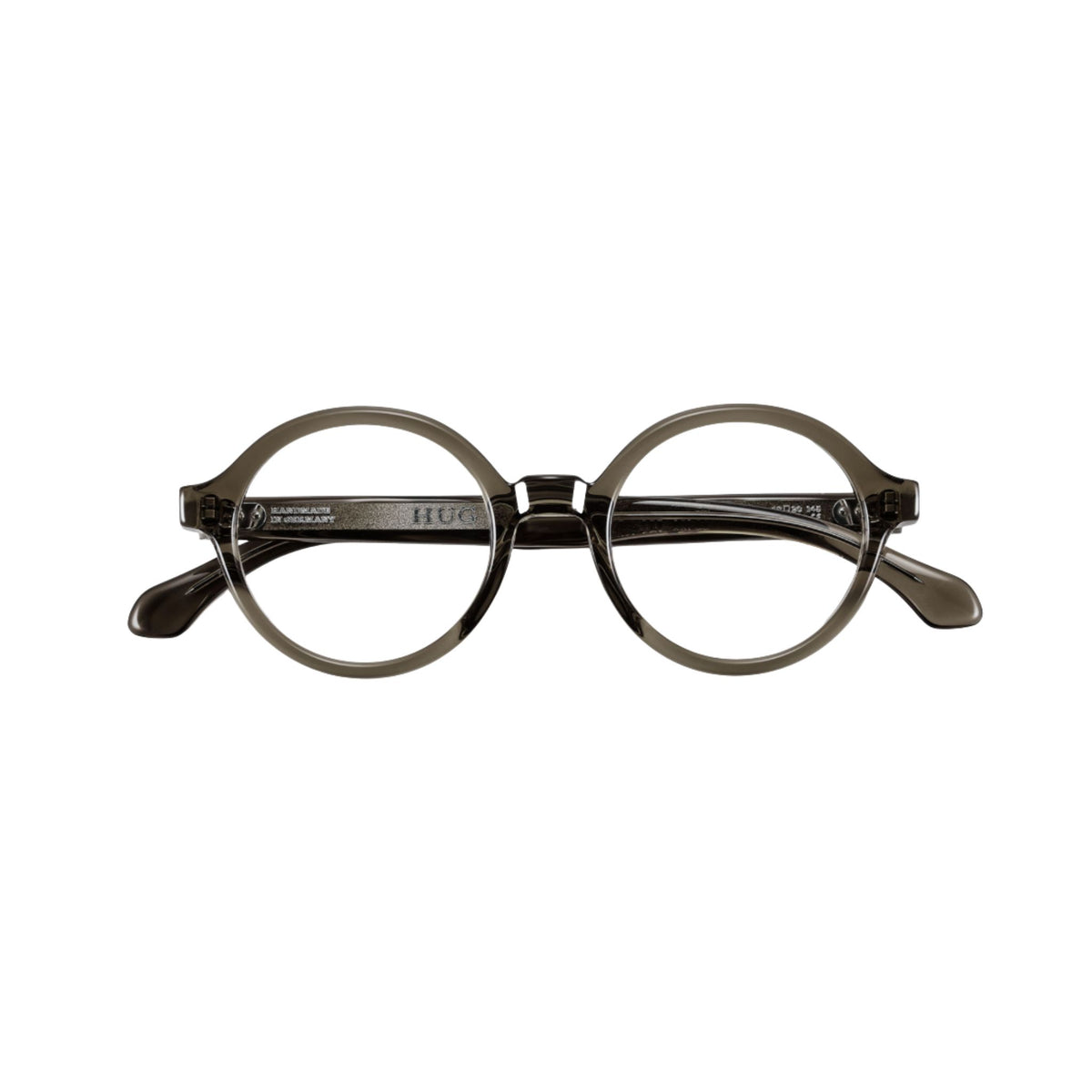 HUG Spectacles CARTER Concrete 31S Brille Frontansicht rund transparent Grau Taupe Optik Bartholomä München
