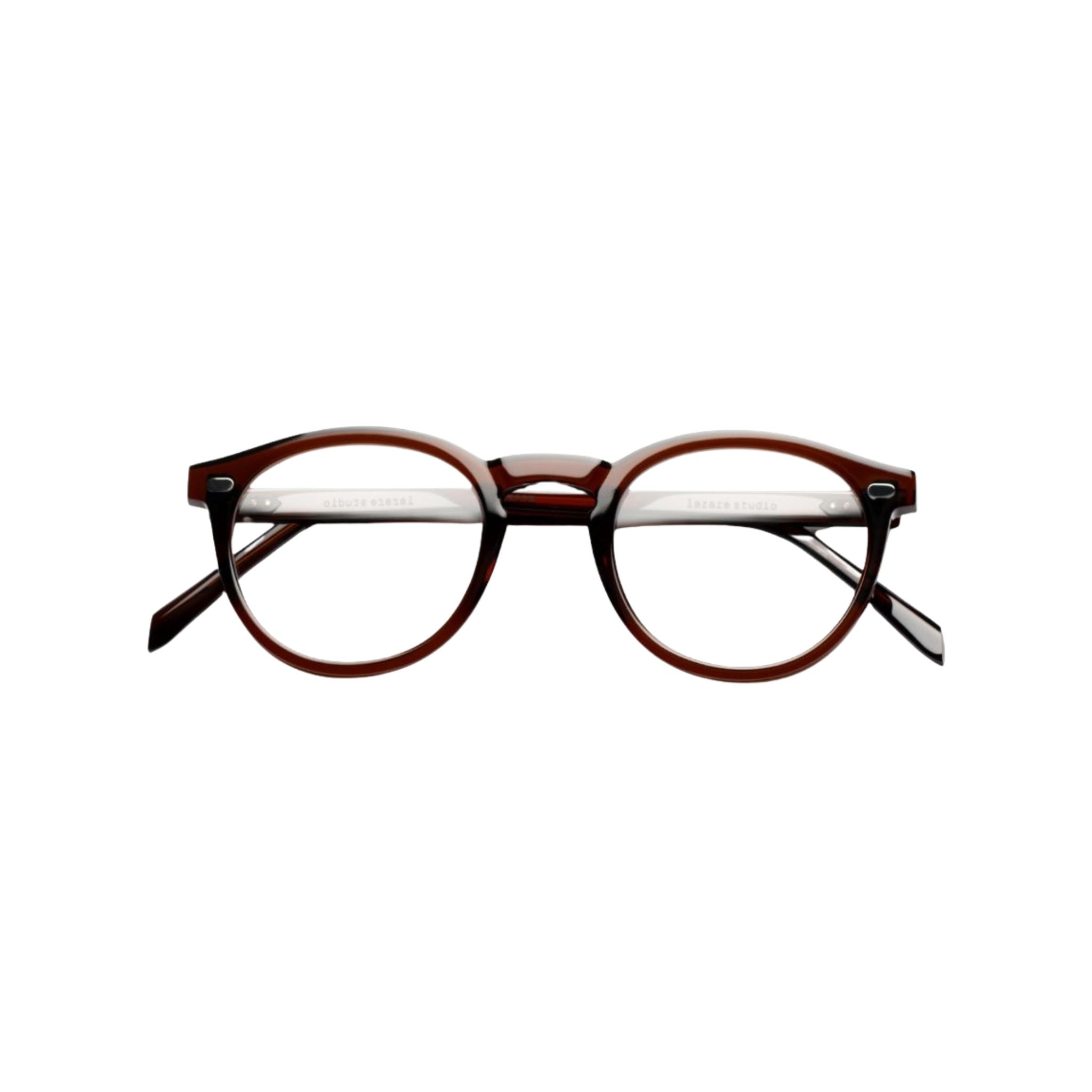 Lazare Studio Azoff Americano Clear Designer Brille transparent braun Acetat Vintage Design München Optiker Brillen Schneider
