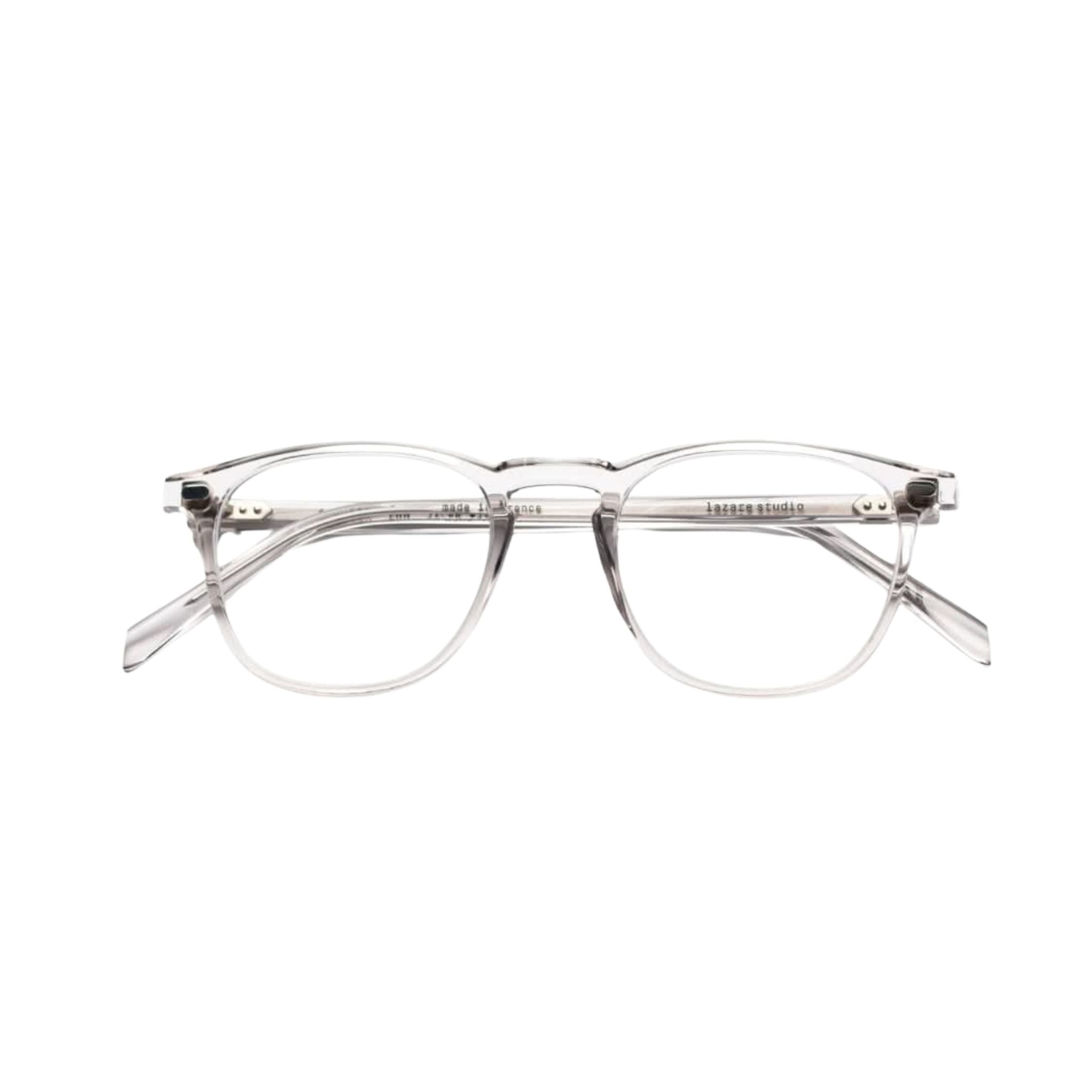 Lazare Studio JOHNSON Fog Brille Frontansicht Panto transparent Grau Acetat München Optiker Brillen Schneider