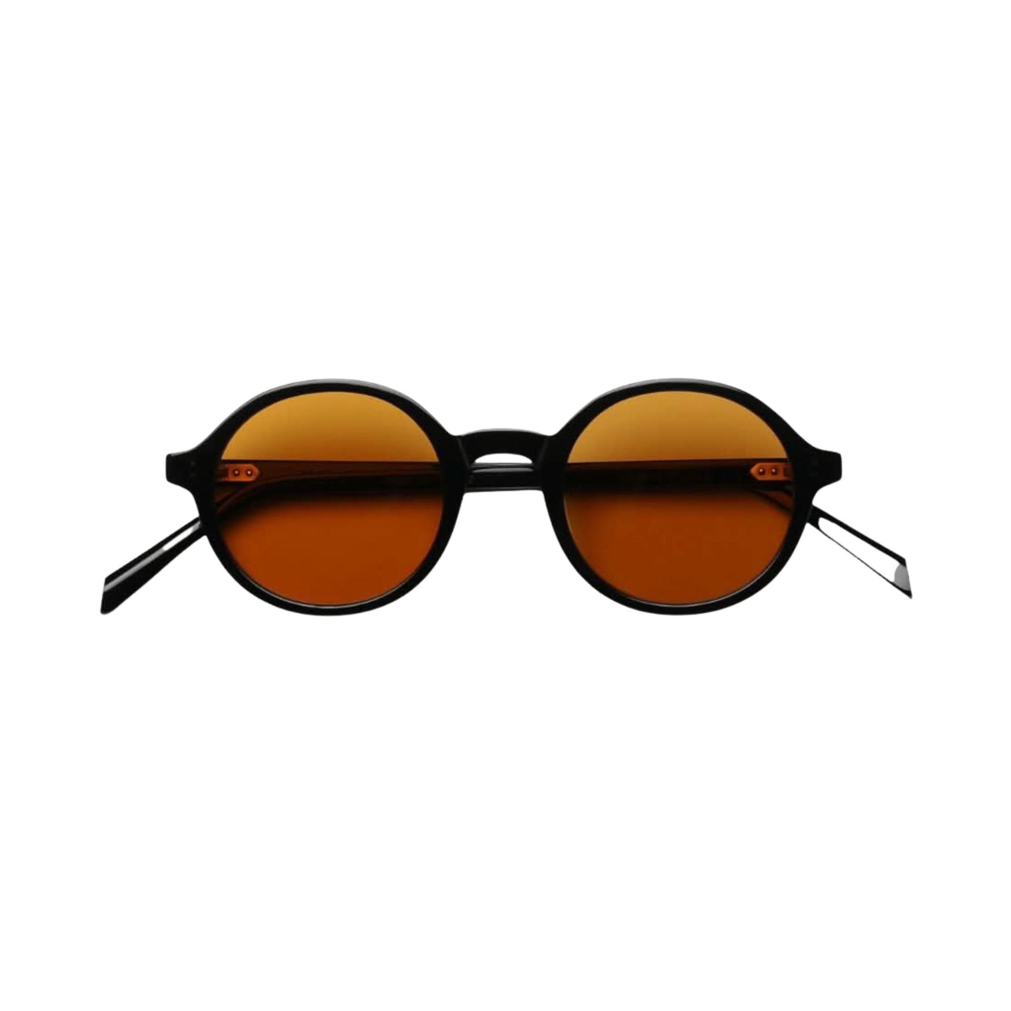 Lazare Studio KIPLING Sun Back in Black runde Sonnenbrille Panto schwarze Acetatfassung Amber Gläser München Optiker Brillen Schneider