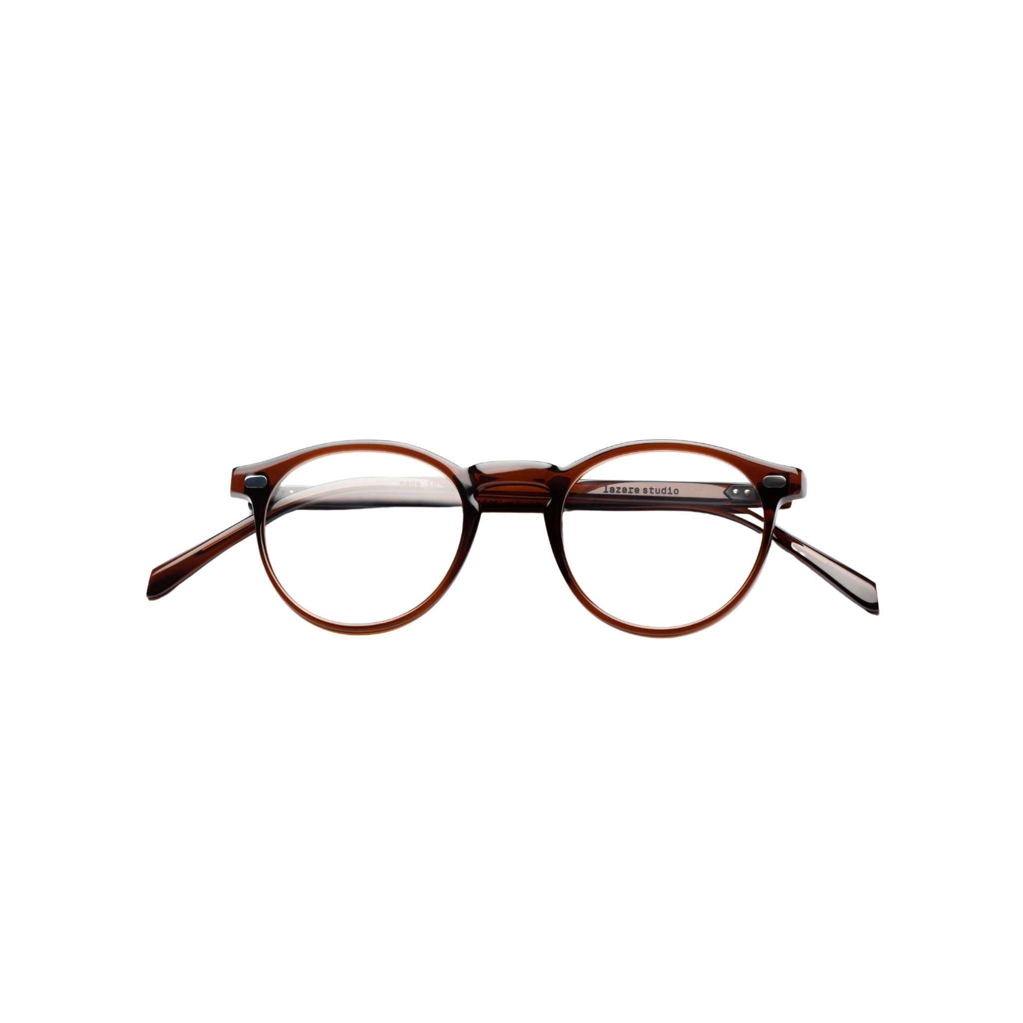 Lazare Studio Muir Americano Panto Brille rund transparent braun Acetat Vintage Design München Optiker Brillen Schneider