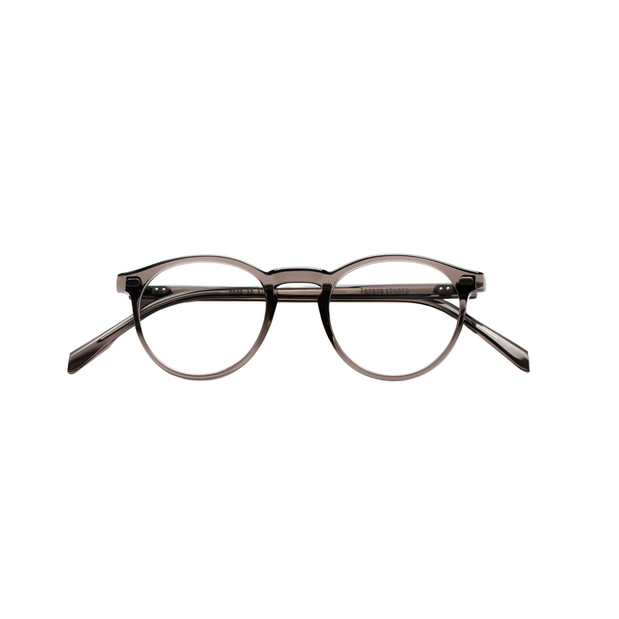 Lazare Studio Muir Storm Panto Brille rund transparent grau Acetat München Optiker Brillen Schneider