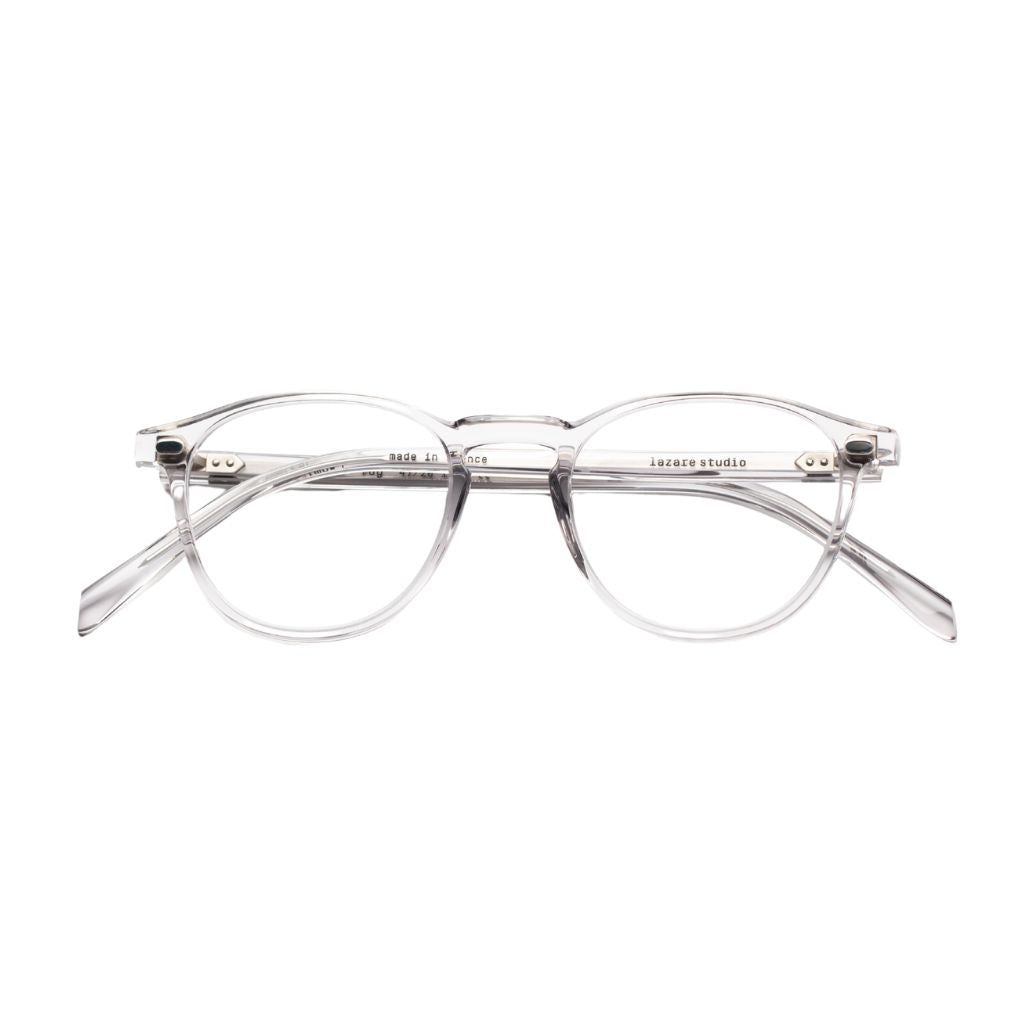 Lazare Studio Raymond Fog Clear Brille rund transparent hell Acetat minimalistisch Frankreich München