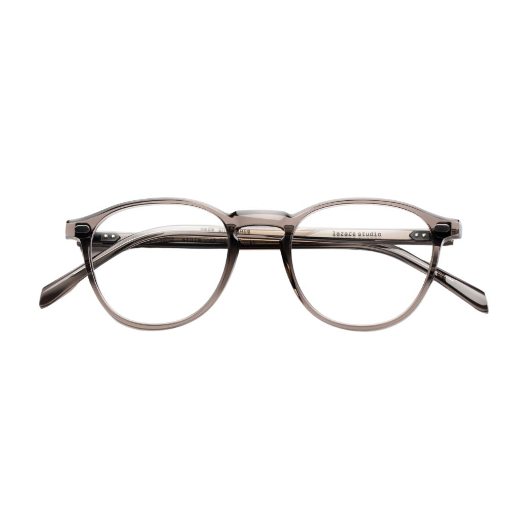 Lazare Studio Raymond Storm Clear Brille rund transparent grau Acetat handgefertigt Frankreich München