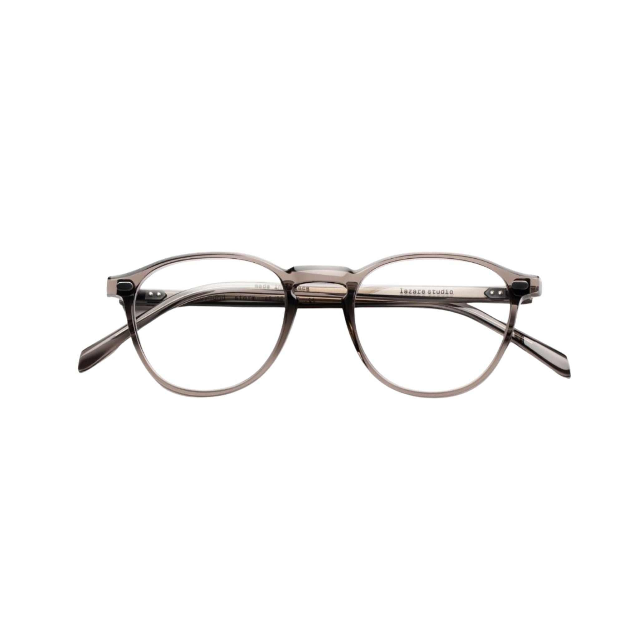 Lazare Studio Raymond Storm Clear Brille rund transparent grau Acetat handgefertigt Frankreich München