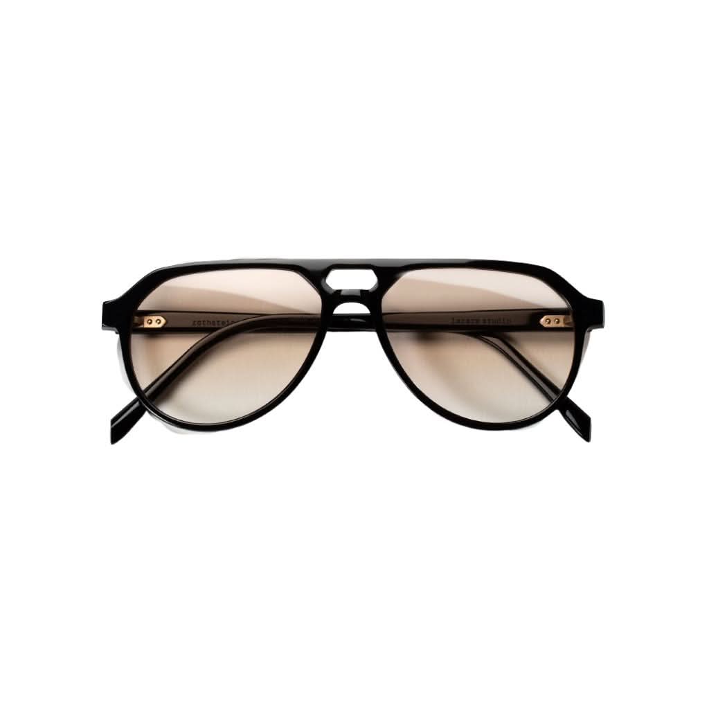 Lazare Studio ROTHSTEIN Back in Black Brille Frontansicht Aviator Schwarz Acetat Double-Bridge München Optiker Brillen Schneider