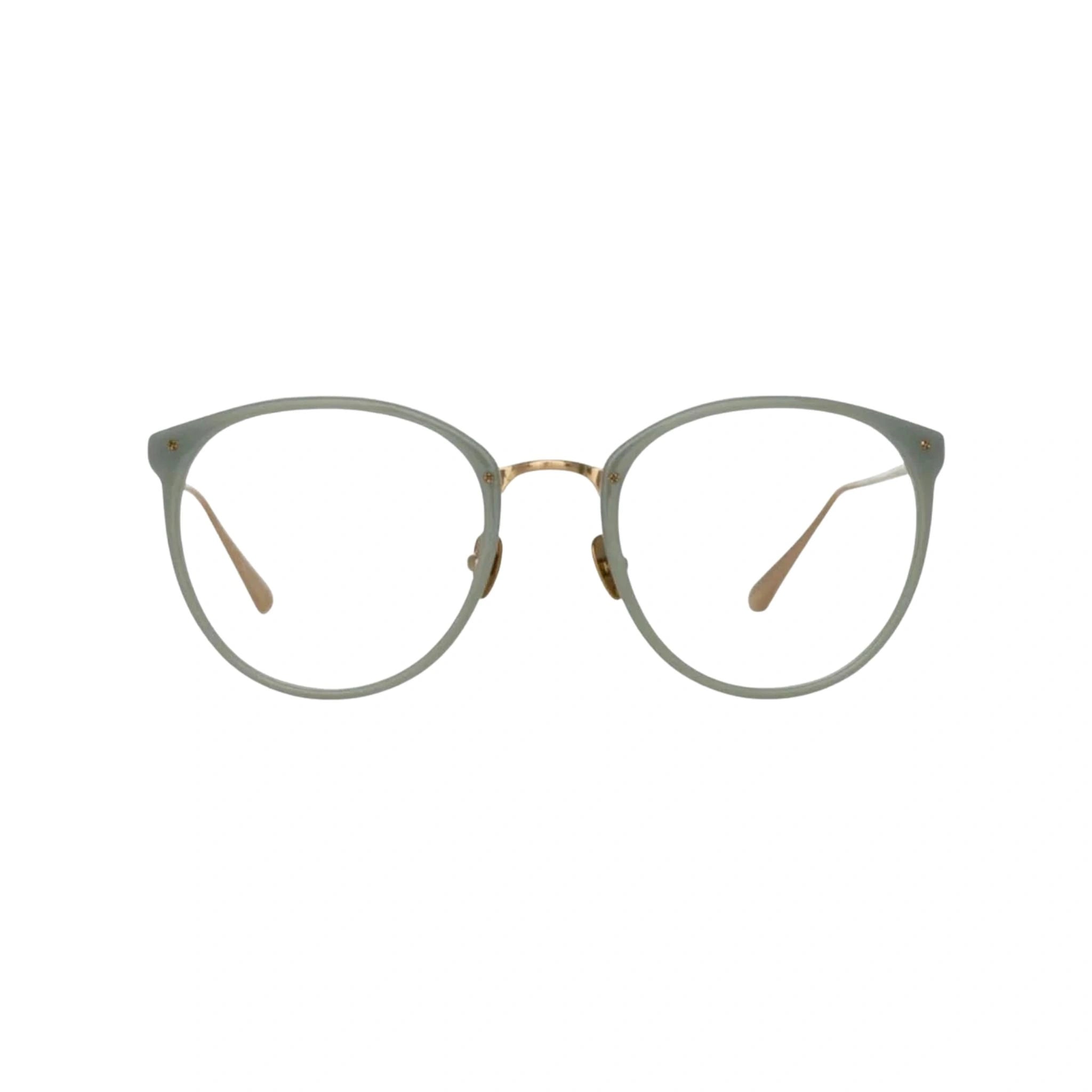Linda Farrow Calthorpe Brille mit modernem, eleganten Design und hochwertigem Acetat-Rahmen, erhältlich bei Brillen Schneider, Ihrem Augenoptiker in München.