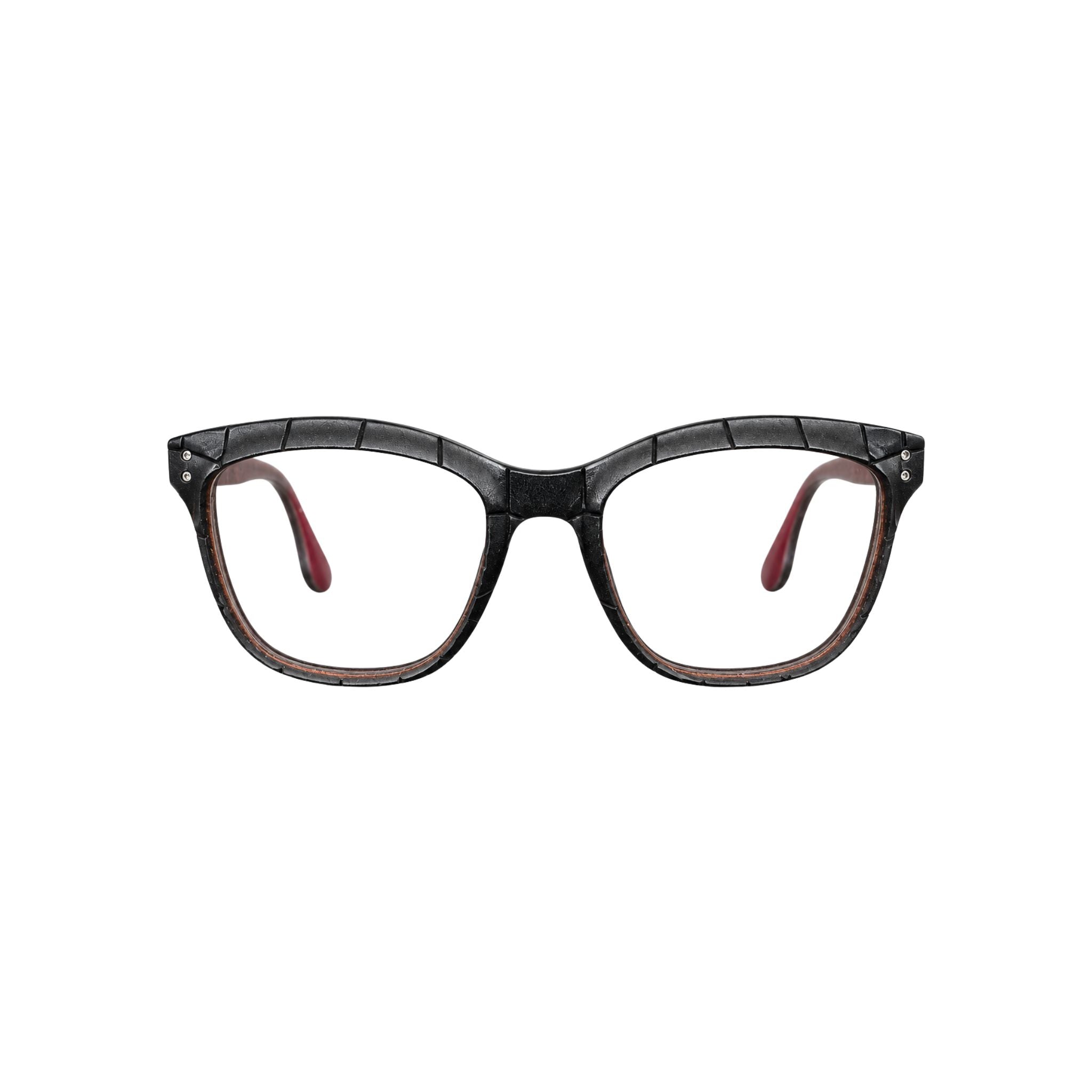 LUCAS DE STAËL Zeppelin 15 Col. 54 Brille Frontansicht weiche Cat-Eye-Form Schwarz strukturierte Fassung BRILLEN SCHNEIDER München