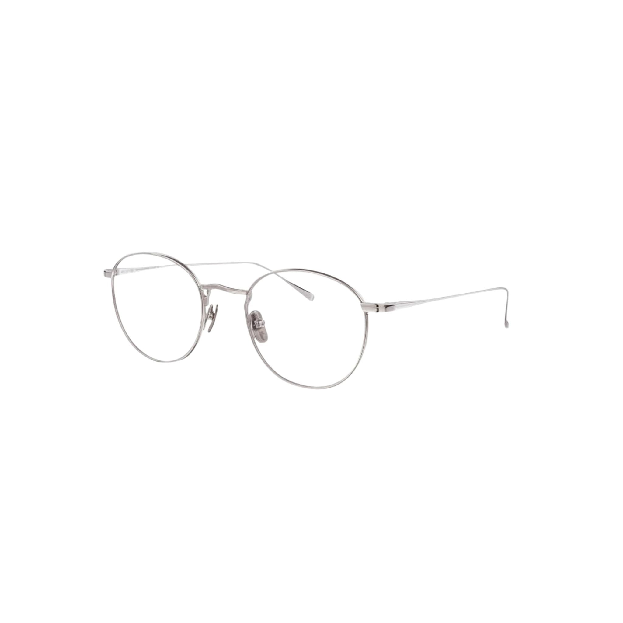 Designerbrille Lunor M9 01 Hell-Silber – Seitenansicht feine, puristische Titanfassung bei Brillen Schneider München Maxvorstadt