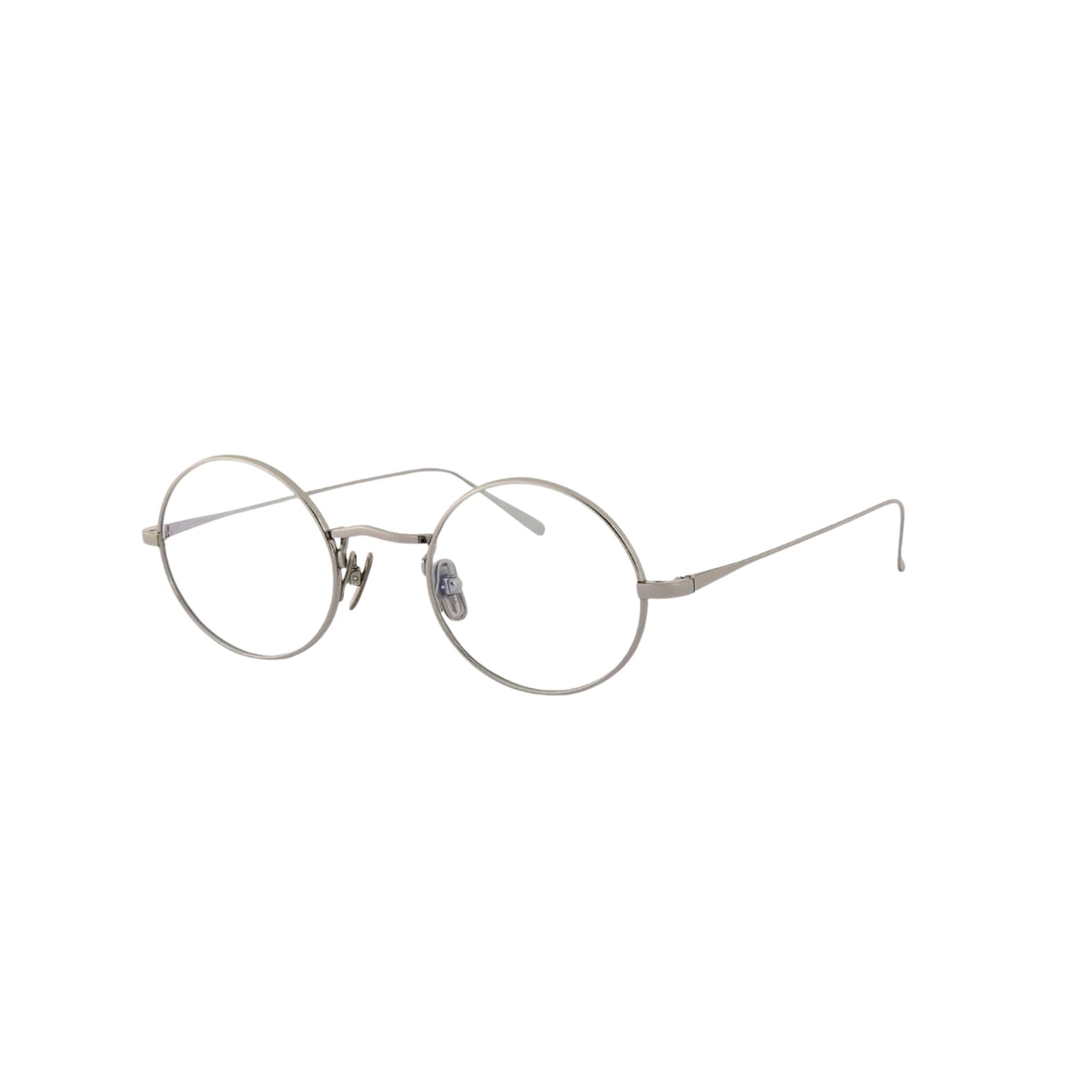 Seitenansicht der Lunor M9 02 Silber – handgefertigte, minimalistische Titanbrille mit mattem Finish bei Brillen Schneider München Maxvorstadt