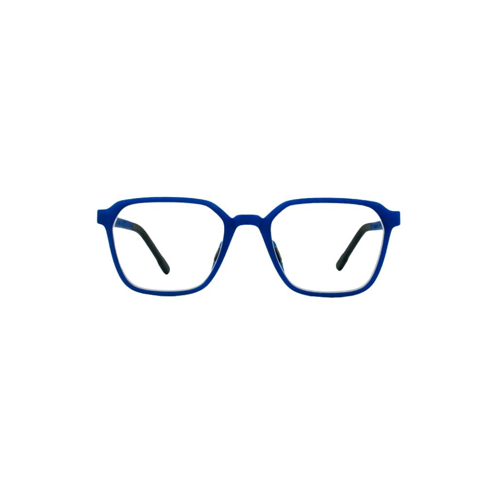 MANTI MANTI CARLO Bold Blue Kinderbrille Frontansicht mit markanter weich-eckiger Form in kräftigem Blau bei Brillen Schneider München - Kinderoptiker & Myopie-Management