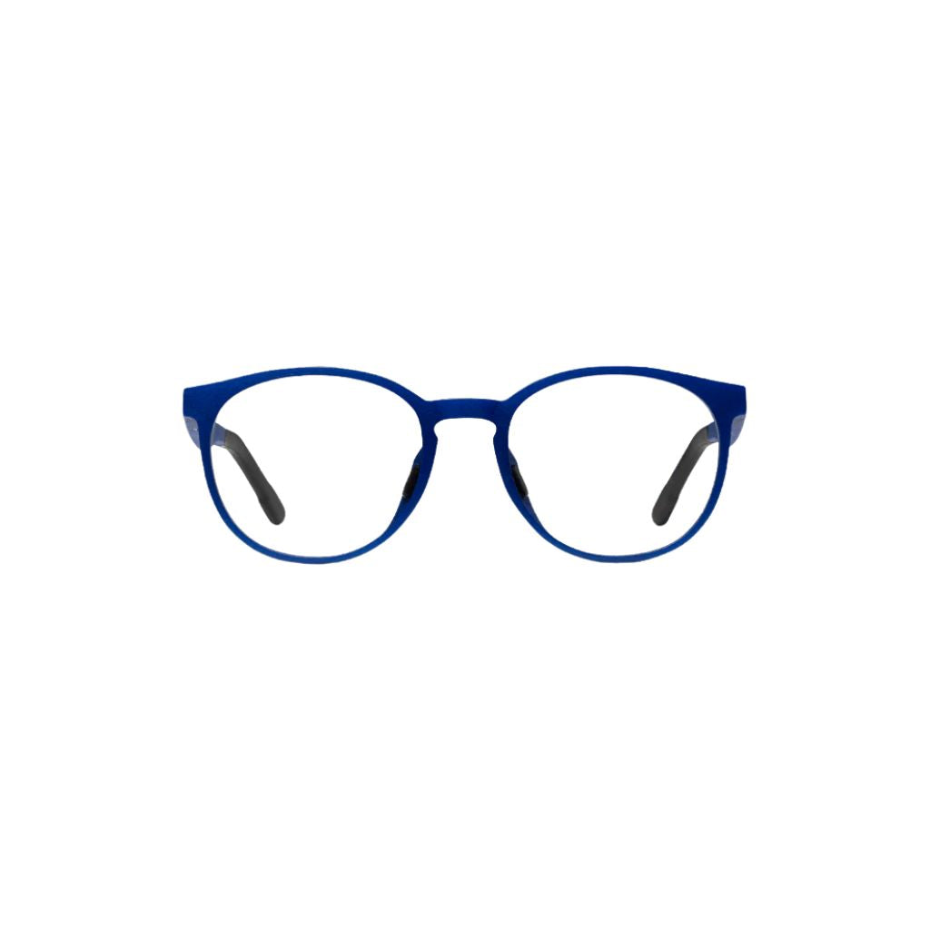 MANTI MANTI CASPAR Bold Blue Kinderbrille Frontansicht mit markanter Form in kräftigem Blau bei Brillen Schneider München - Kinderoptometrie und Beratung