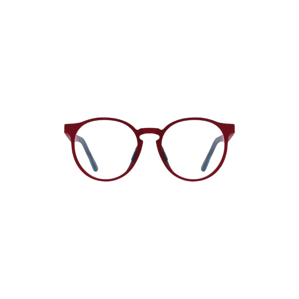 MANTI MANTI SUSE Raspberry Sorbet Kinderbrille mit moderner Panto-Form und roter Fassung aus nachhaltigem Bio-Kunststoff bei Optiker Brillen Schneider München