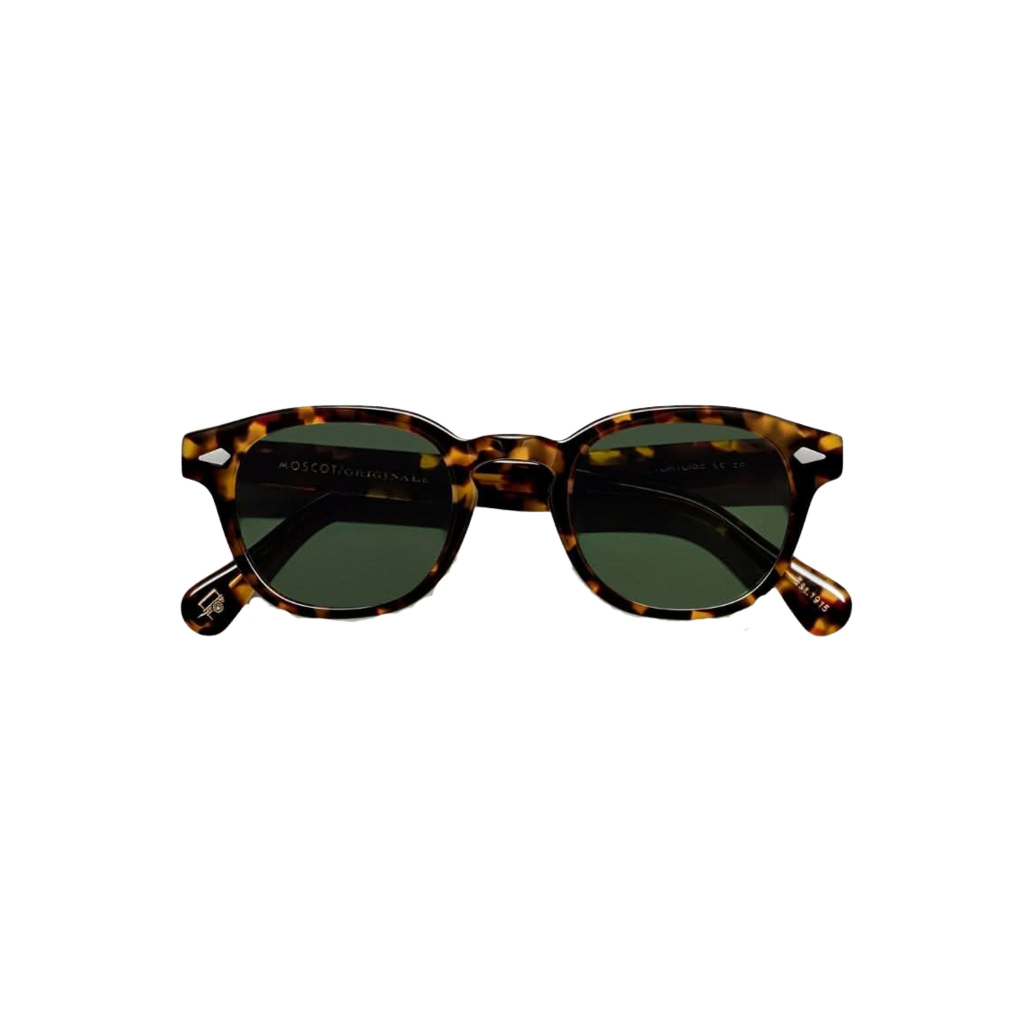 Moscot Lemtosh Sun in Tortoise mit grünen Gläsern – elegante Sonnenbrille im Retro-Panto-Stil, erhältlich bei Optik Bartholomä in München
