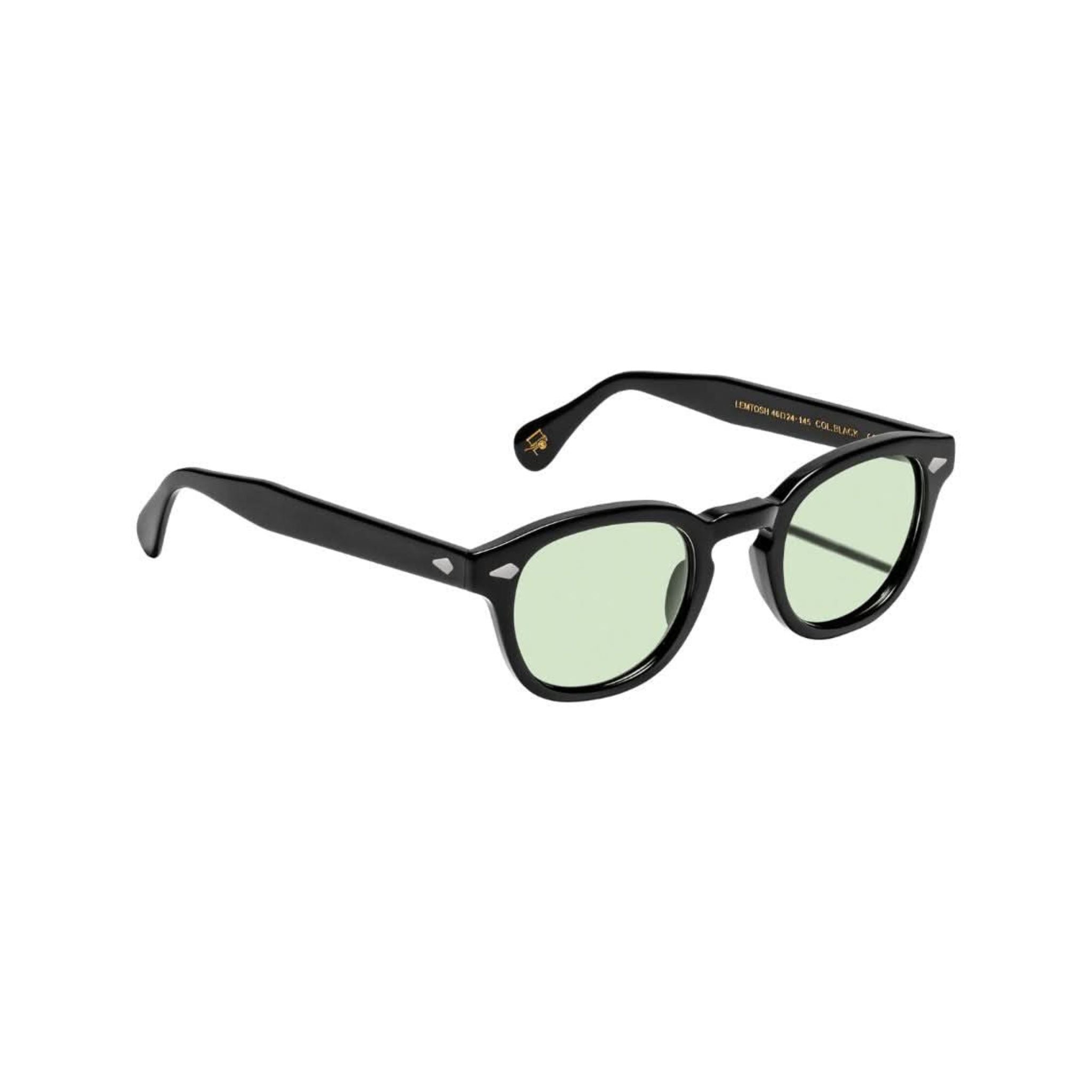 Seitenansicht der Moscot Lemtosh Tints Sun Limelight – markante Sonnenbrille aus Acetat mit klassischer Lemtosh-Form bei Optik Bartholomä München
