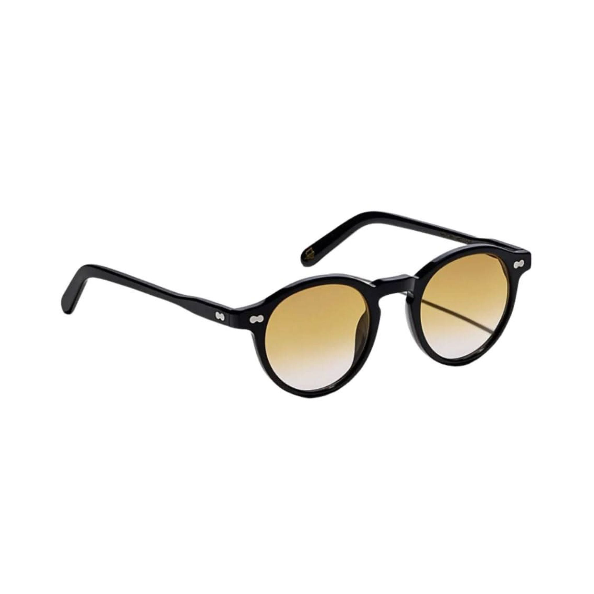 Designer-Sonnenbrille Moscot Miltzen Tints in Chestnut Fade – Seitenansicht zeitlose New-York-Brille aus Acetat bei Optik Bartholomä München