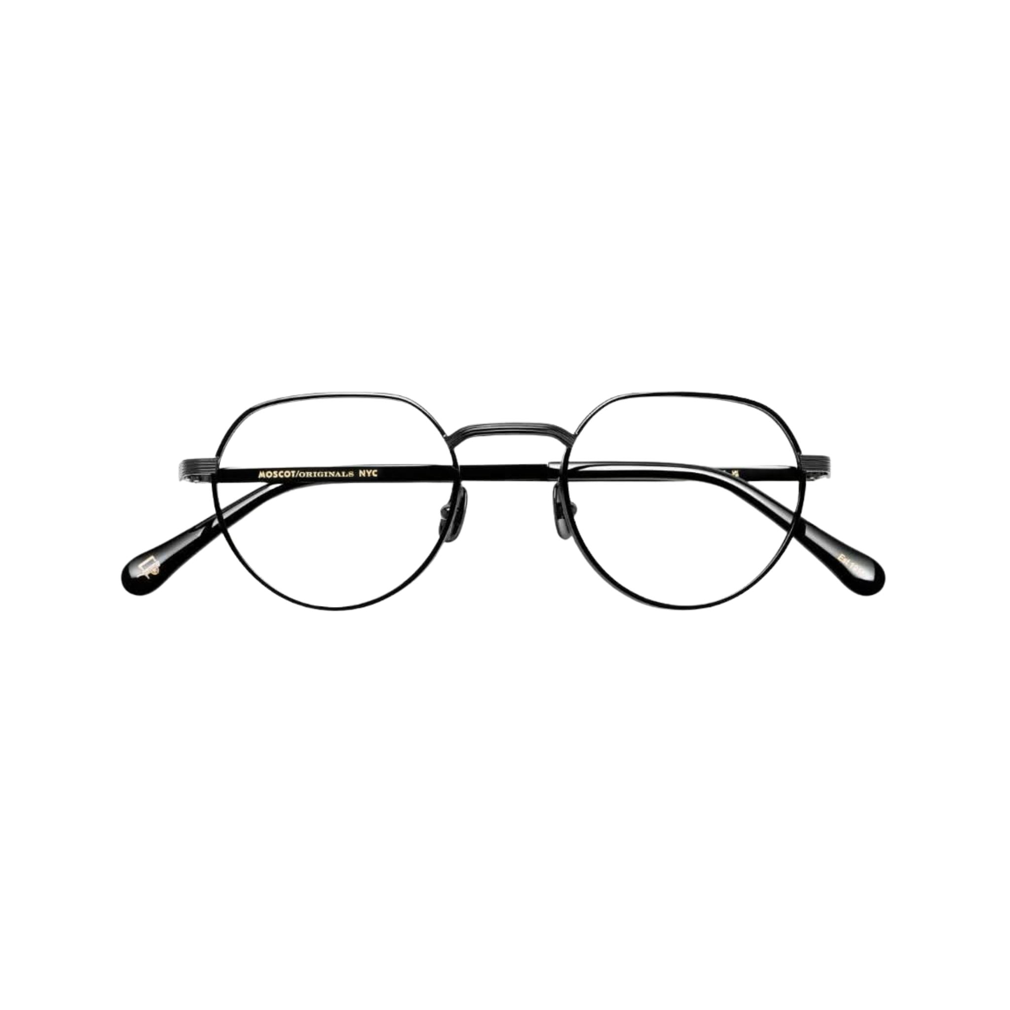 Die Brille SMENDRIK in Black von Moscot in Frontansicht, exklusiv bei Optik Bartholomä in München. Zeitloses Design mit hochwertigem Metallgestell.